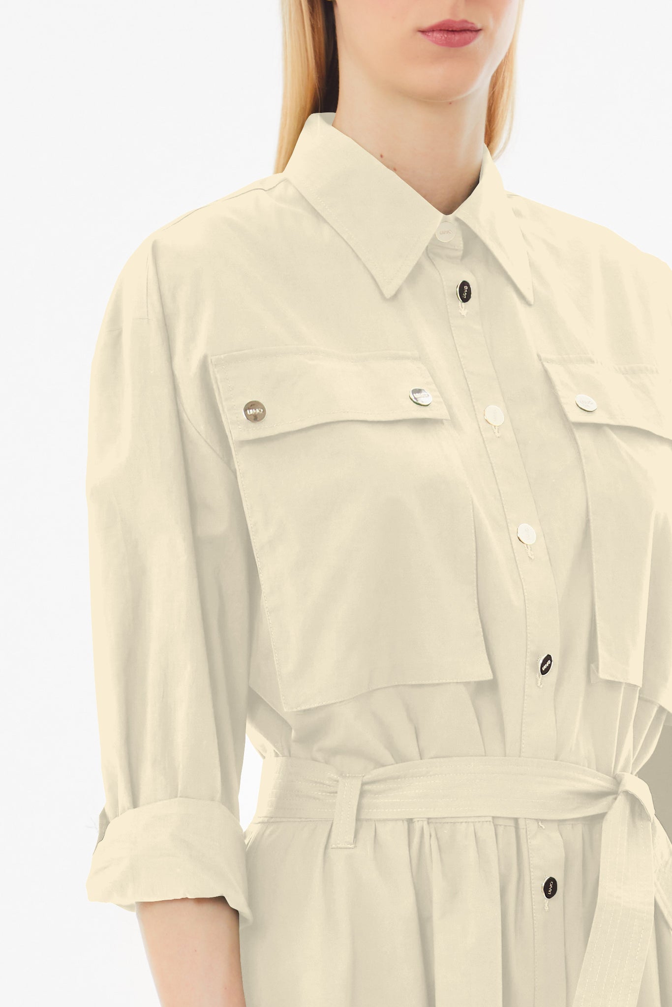 Vestito Chemisier Lungo / Beige - Ideal Moda