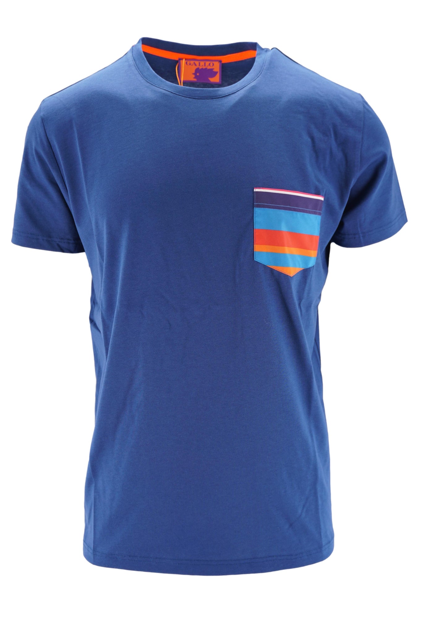 T-Shirt in Cotone con Taschino / Bluette - Ideal Moda