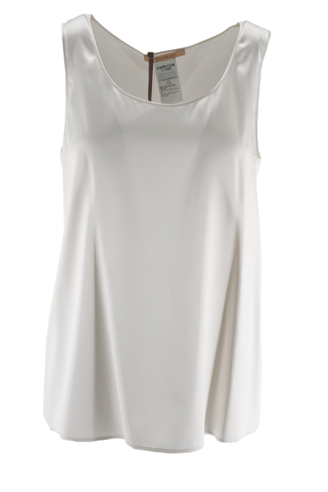 Top in Raso di Seta Penny Black / Panna - Ideal Moda