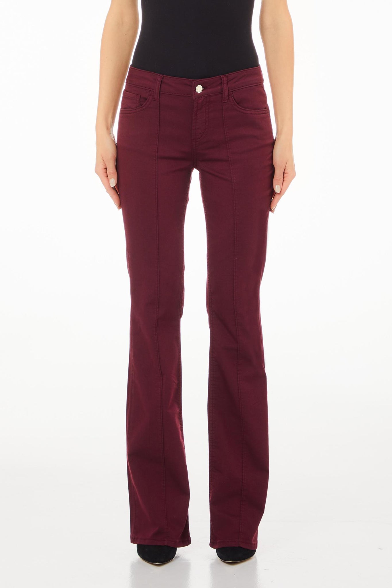 Pantalone Boot Cut Bull di Cotone / Bordeaux - Ideal Moda