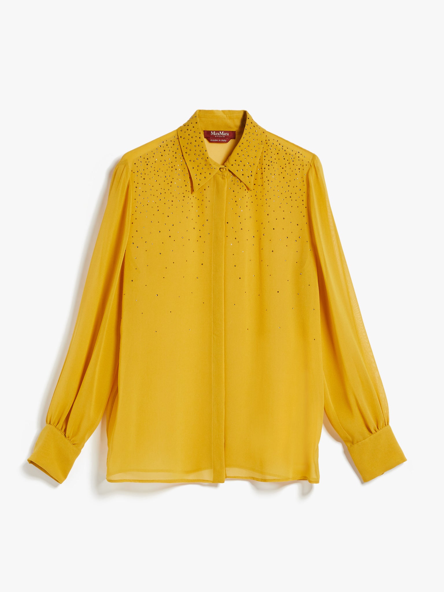 Camicia in Gerogette di Seta / Giallo - Ideal Moda