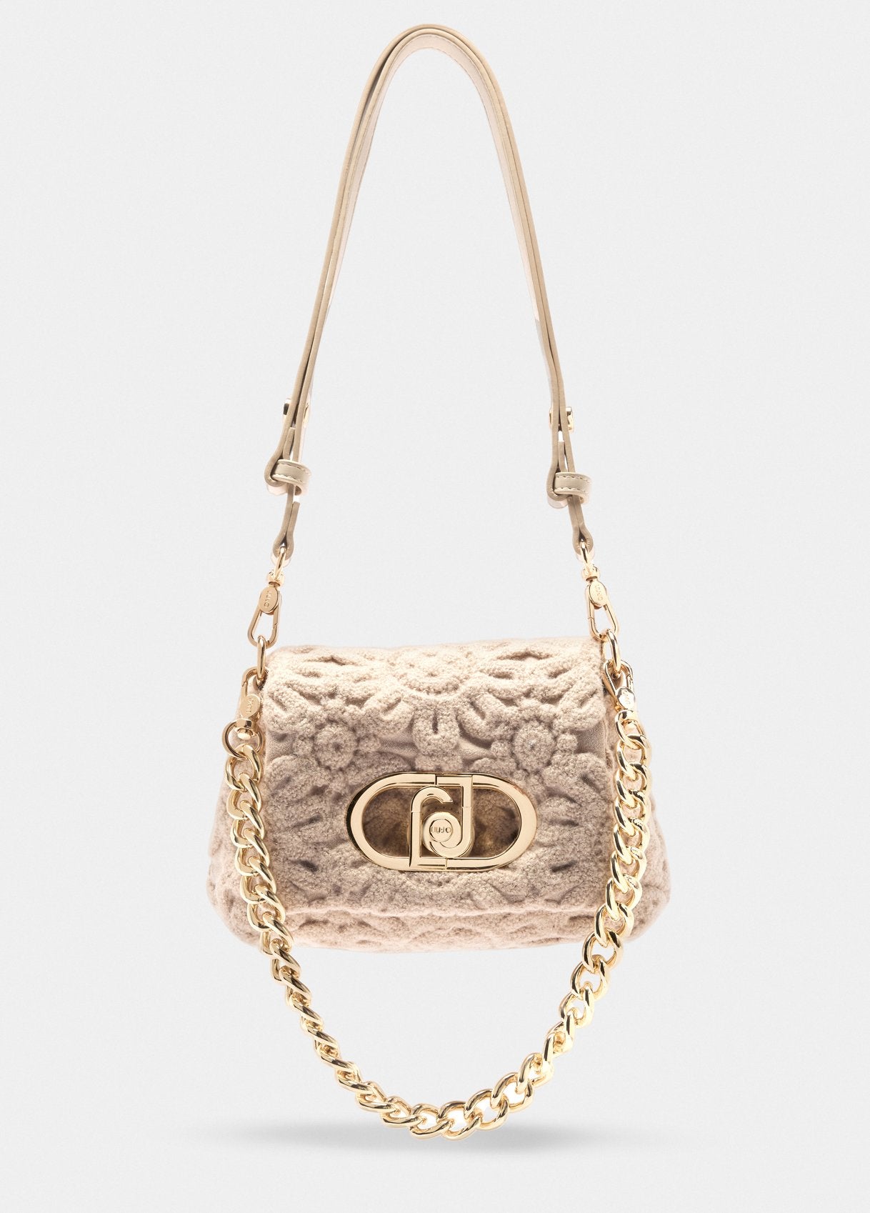 Borsa LaPuffy Piccola con Ricamo / Beige