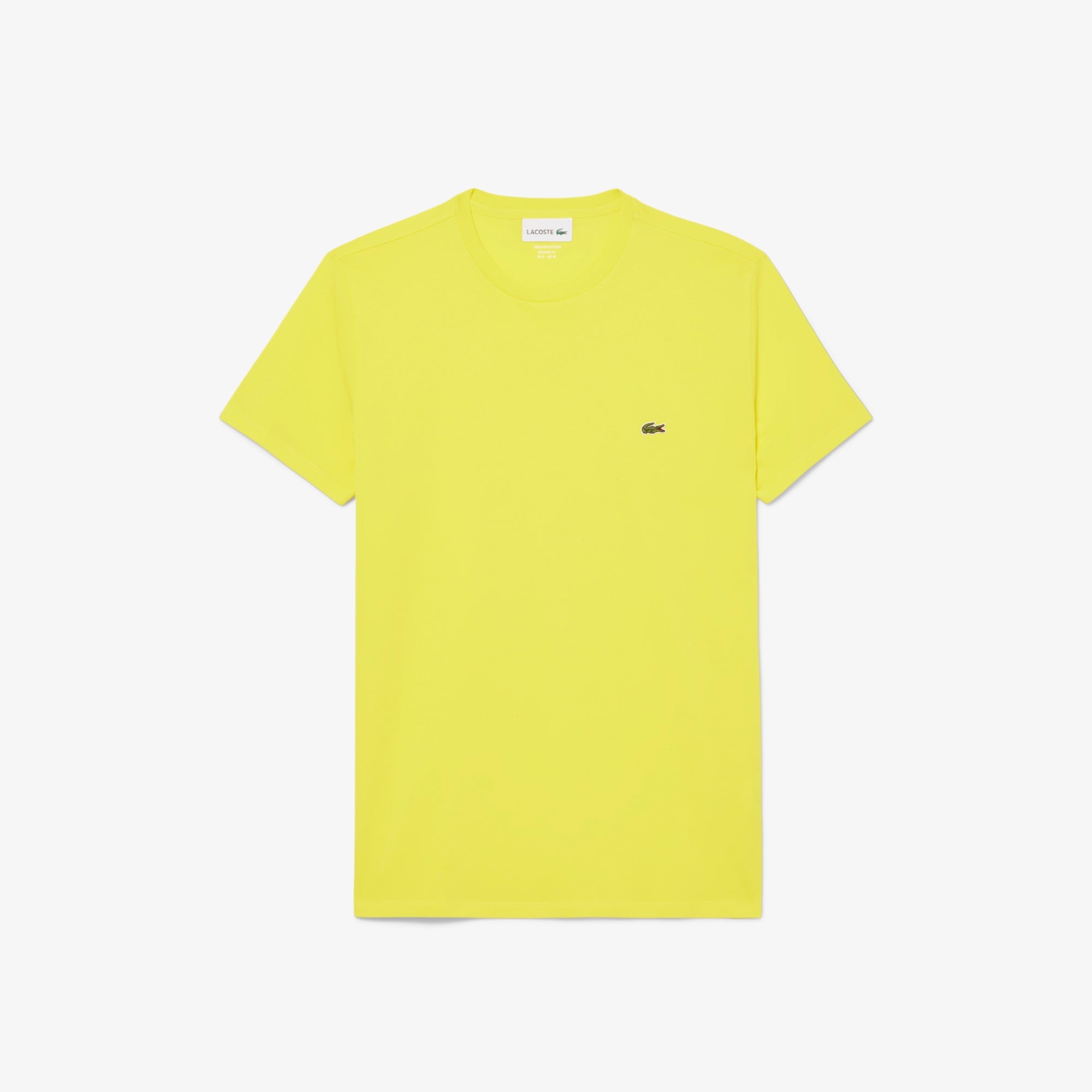 T-Shirt a Girocollo in Jersey di Cotone Pima / Giallo - Ideal Moda