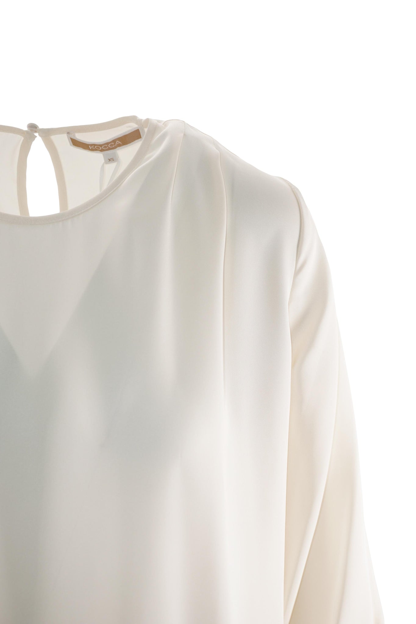 Blusa Elegante Girocollo / Bianco - Ideal Moda