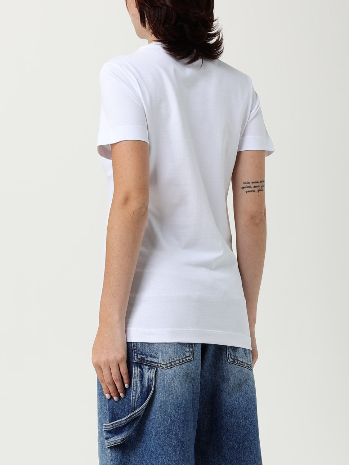 T-Shirt Mezze Maniche con Ricamo / Bianco - Ideal Moda
