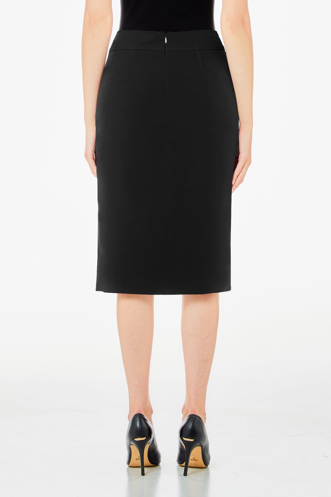 Gonna Midi con Spacco / Nero - Ideal Moda