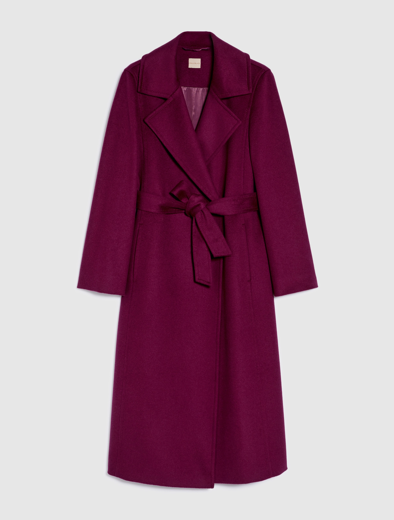 Cappotto Midi in Pura Lana / Bordeaux - Ideal Moda