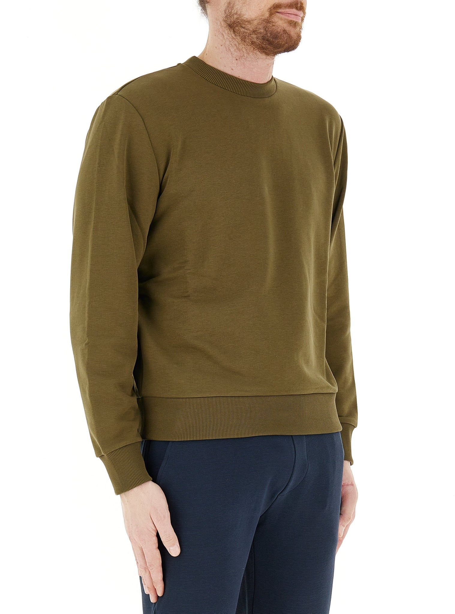 Felpa Girocollo con Logo / Verde - Ideal Moda
