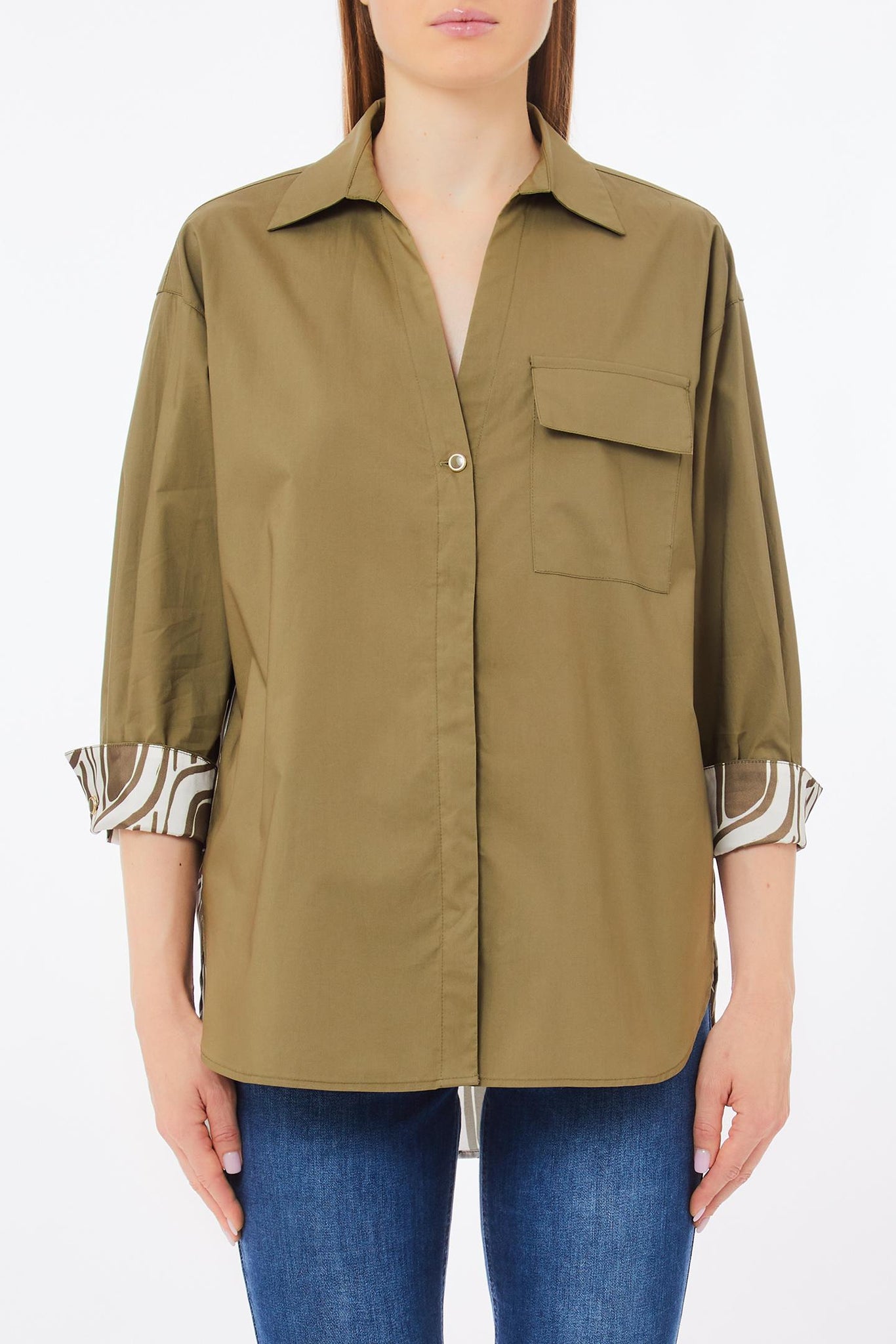 Camicia in Cotone / Verde - Ideal Moda