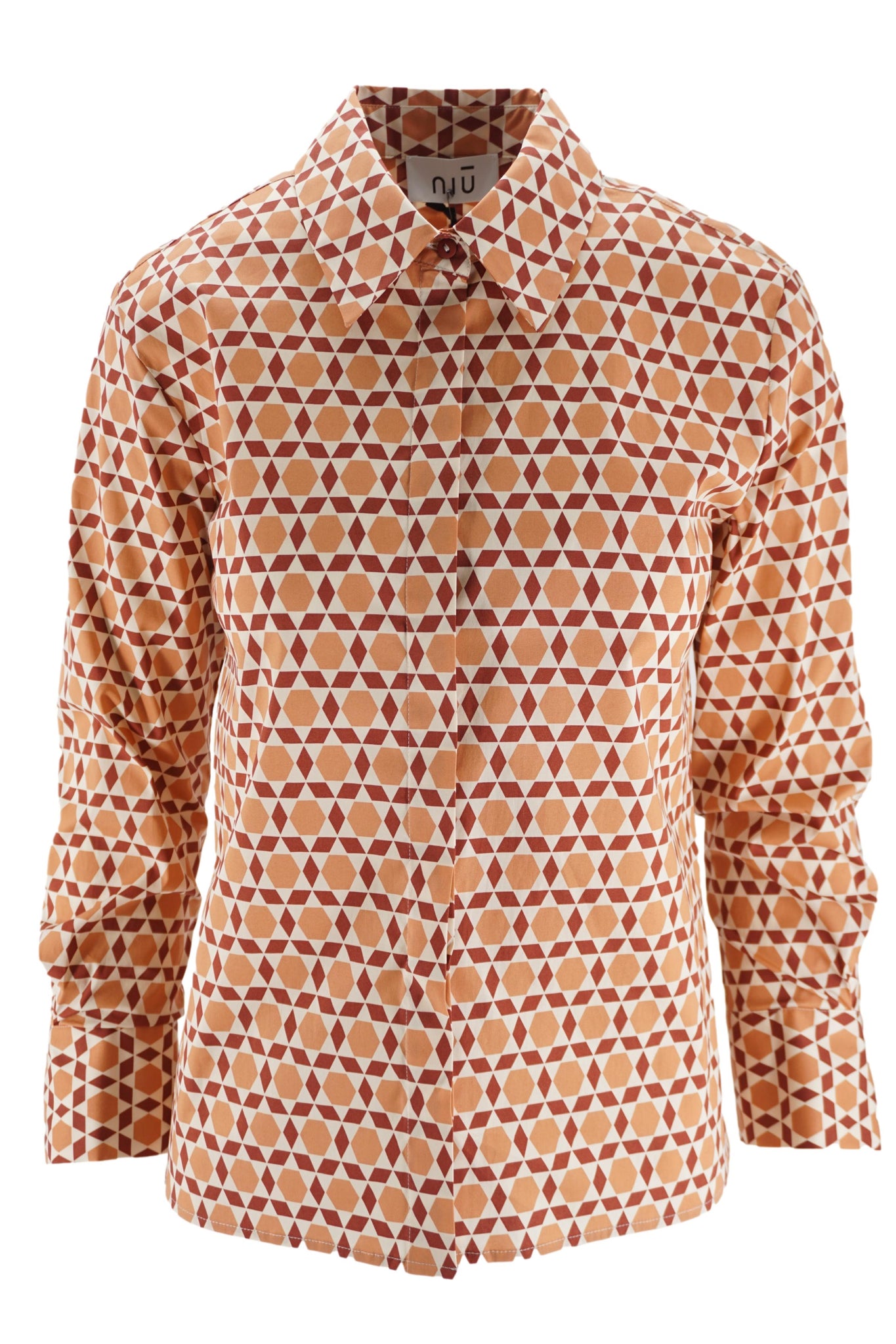 Camicia in Cotone con Fantasia / Beige - Ideal Moda