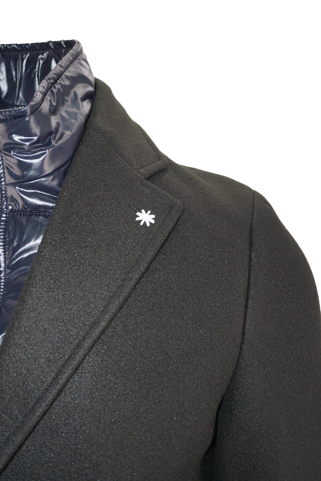 Cappotto con Pettorina / Nero - Ideal Moda