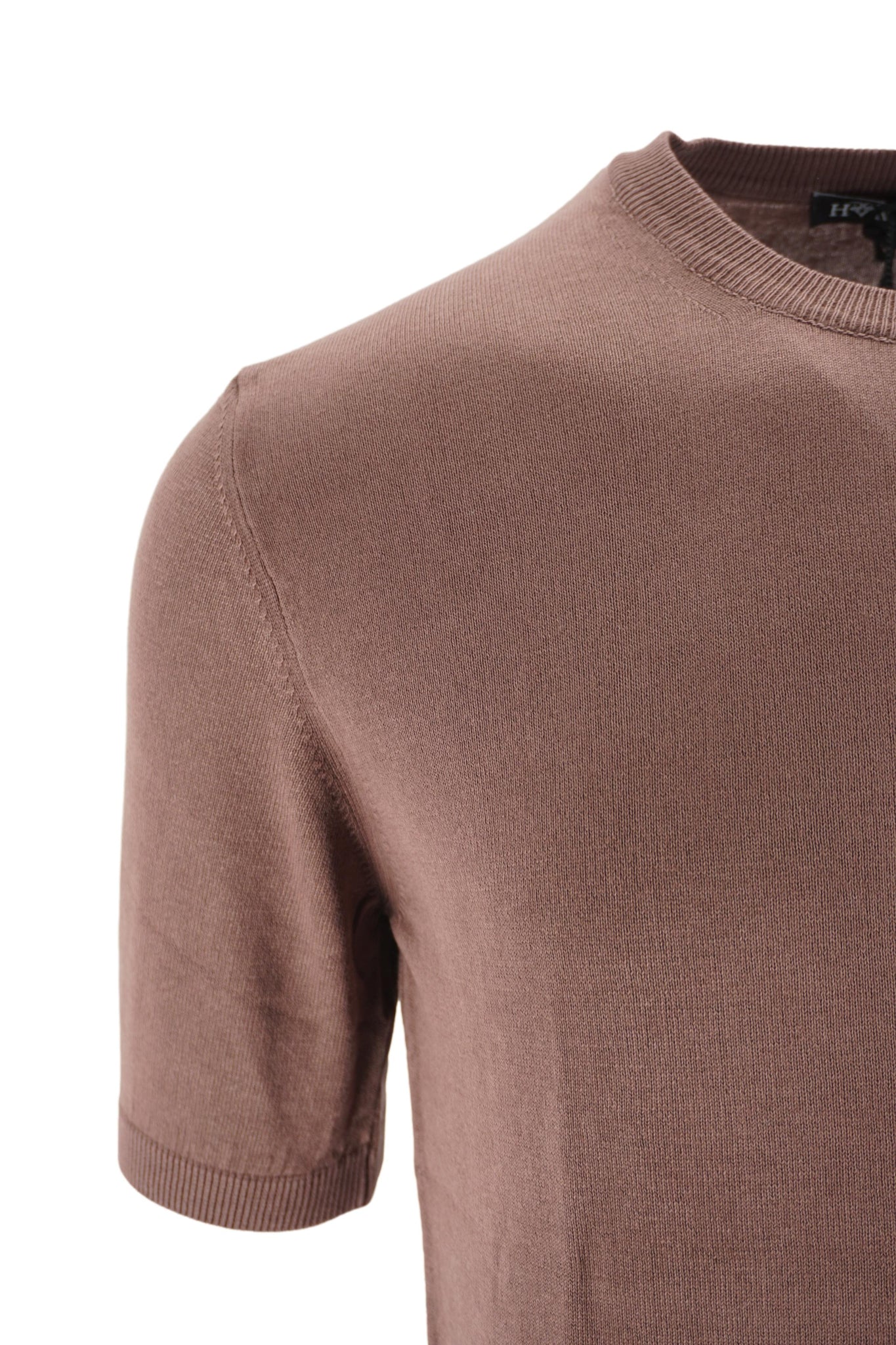 T-Shirt in Filo di Cotone Finezza 14 / Marrone - Ideal Moda