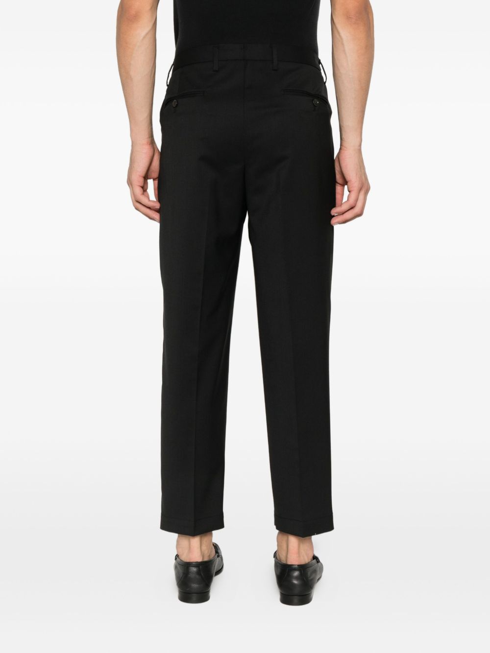 Pantalone Portobello con Pieghe Frontali / Nero - Ideal Moda