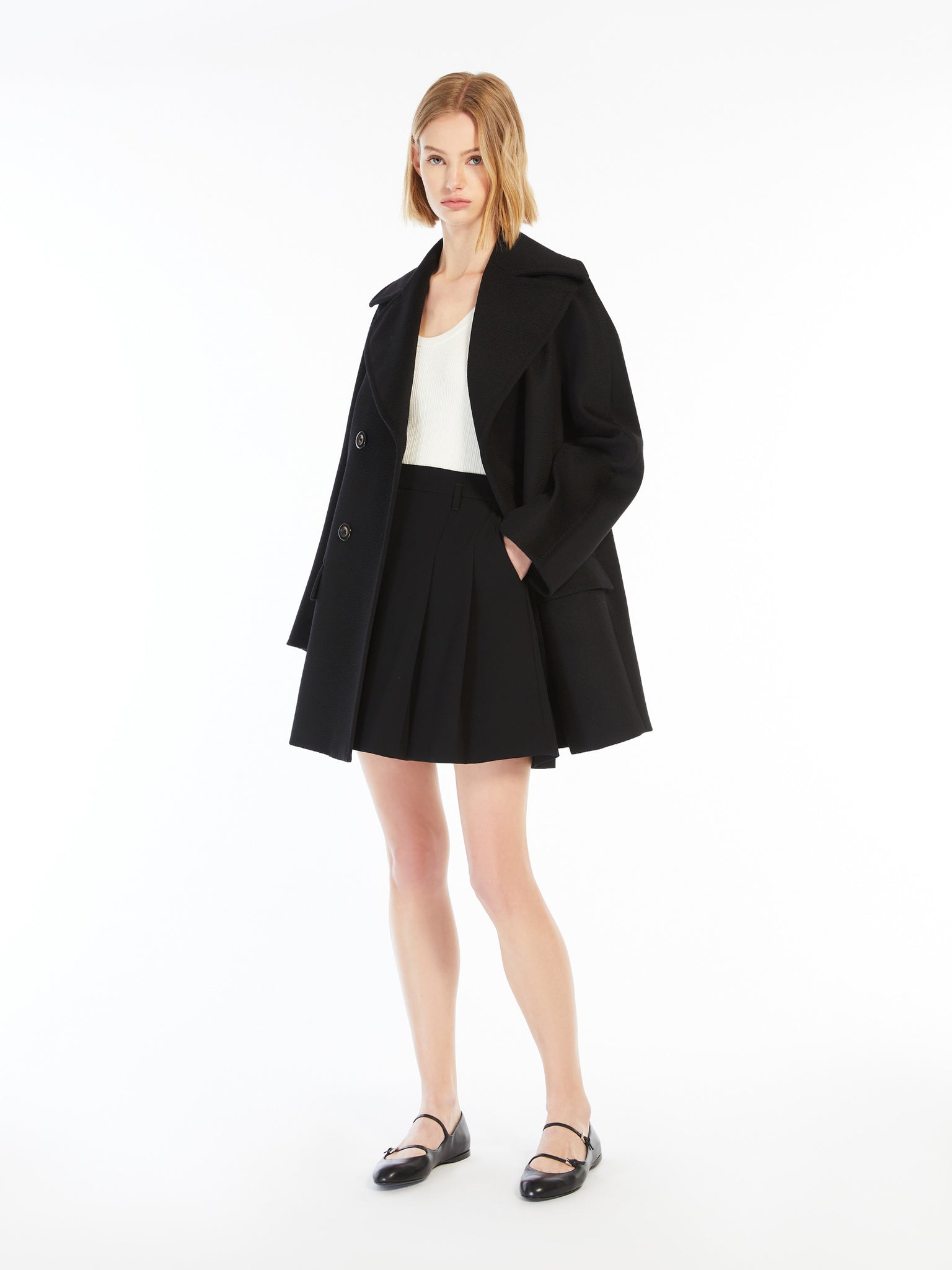 Caban Doppiopetto in Lana / Nero - Ideal Moda