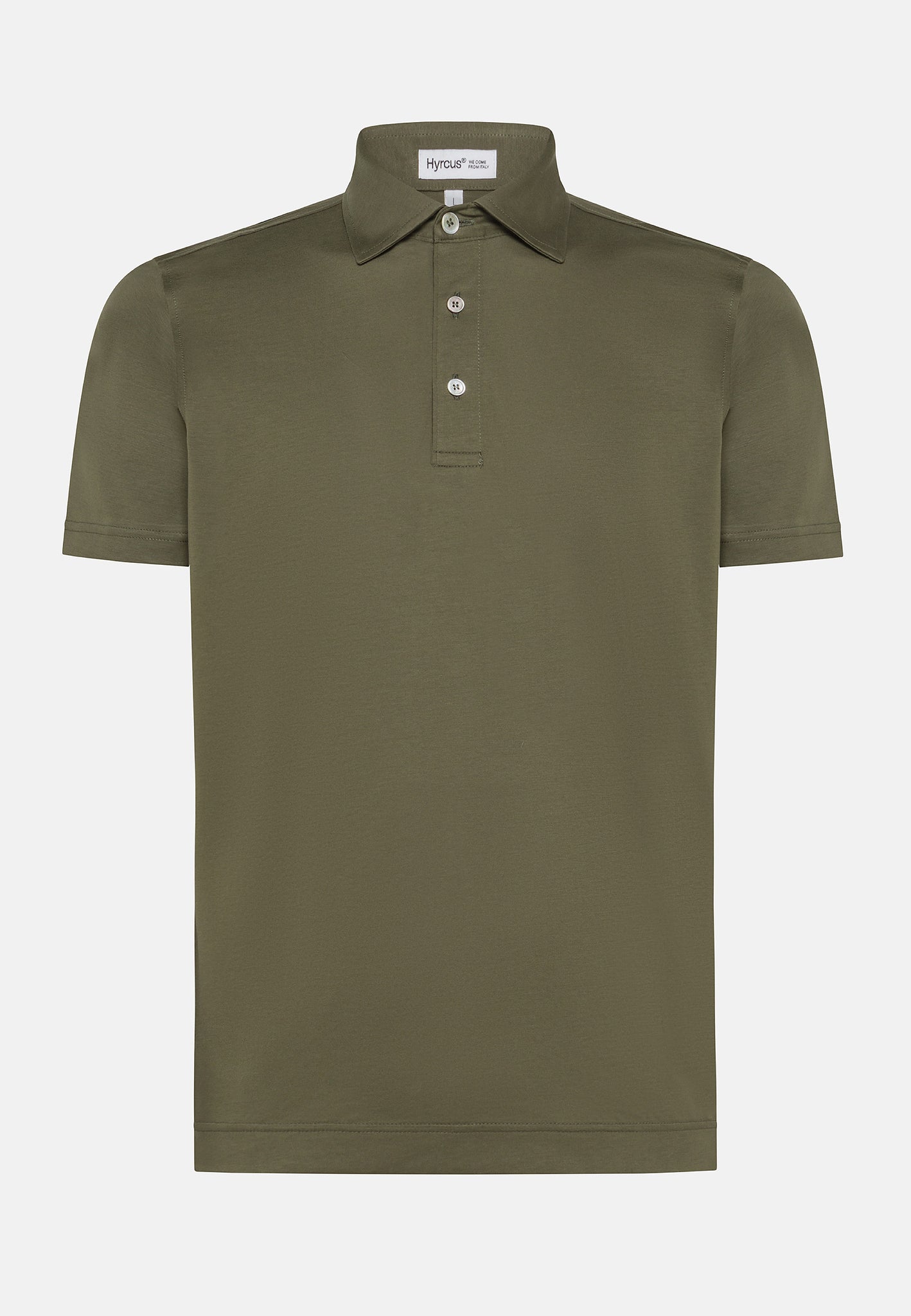 Polo Slim Fit in Cotone Filo di Scozia con Bottoni in Madreperla / Verde - Ideal Moda