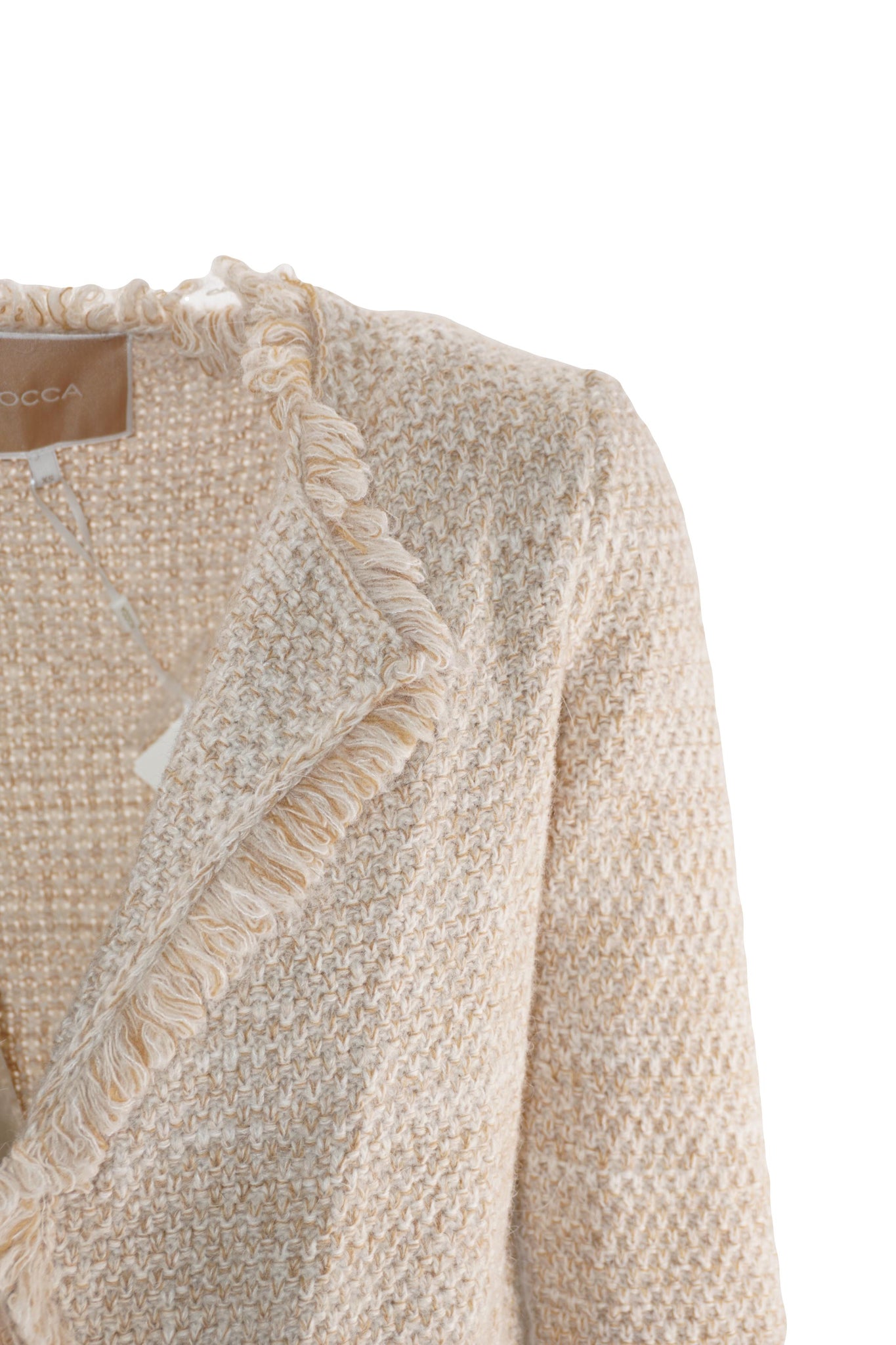 Giacca Corta Girocollo / Beige - Ideal Moda