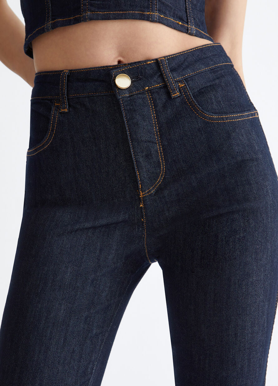 Denim Straight a Vita Alta / Jeans - Ideal Moda