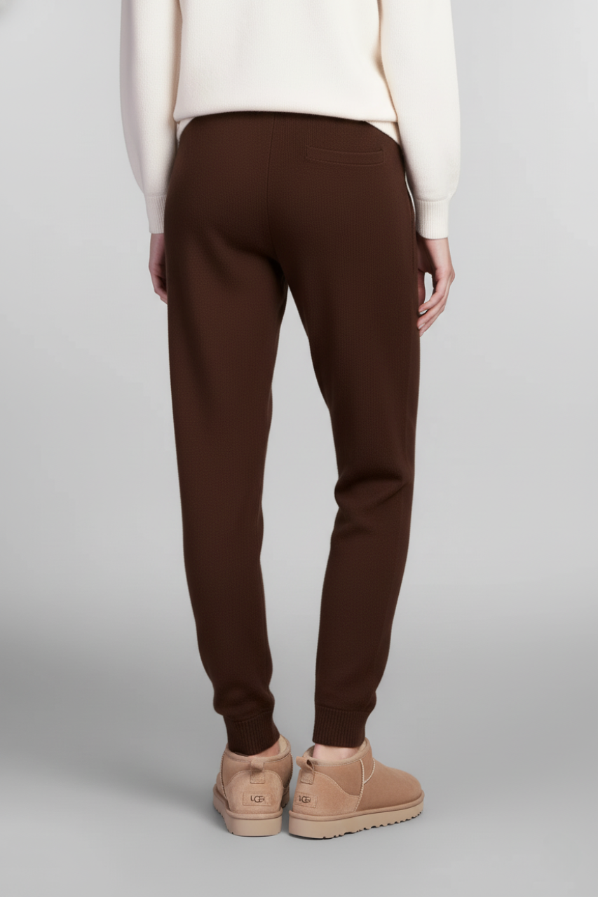 Pantalone in Lana Grenelle / Marrone - Ideal Moda