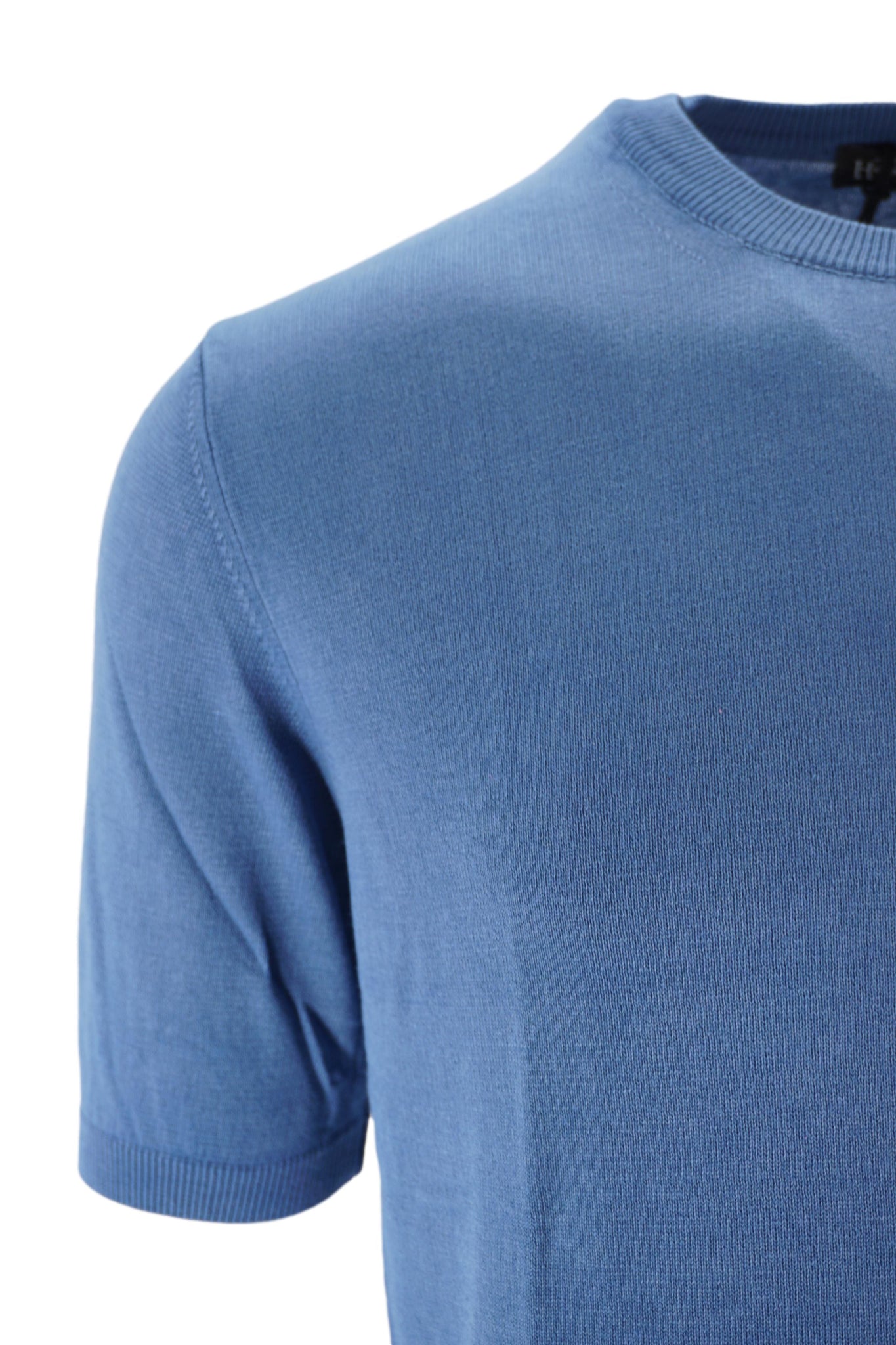T-Shirt in Filo di Cotone Finezza 14 / Azzurro - Ideal Moda