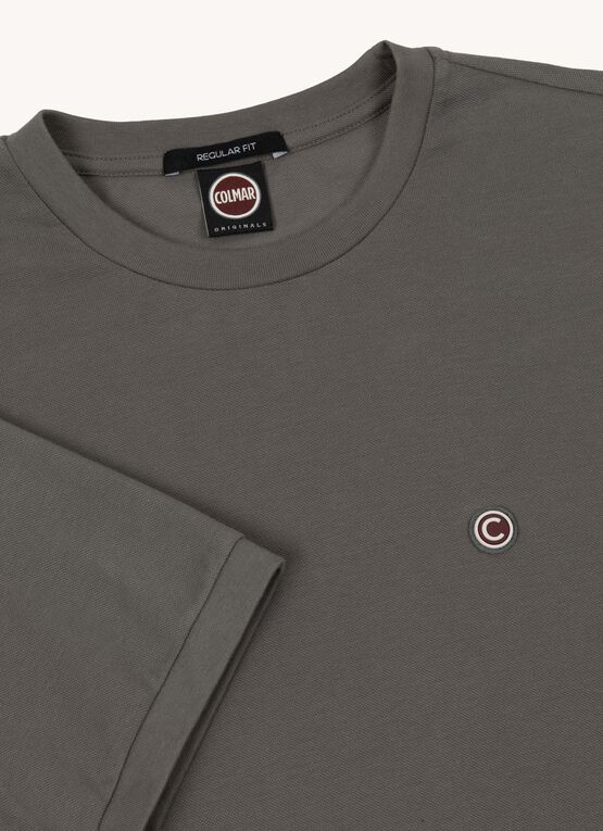 T-Shirt in Cotone Piquet / Grigio - Ideal Moda