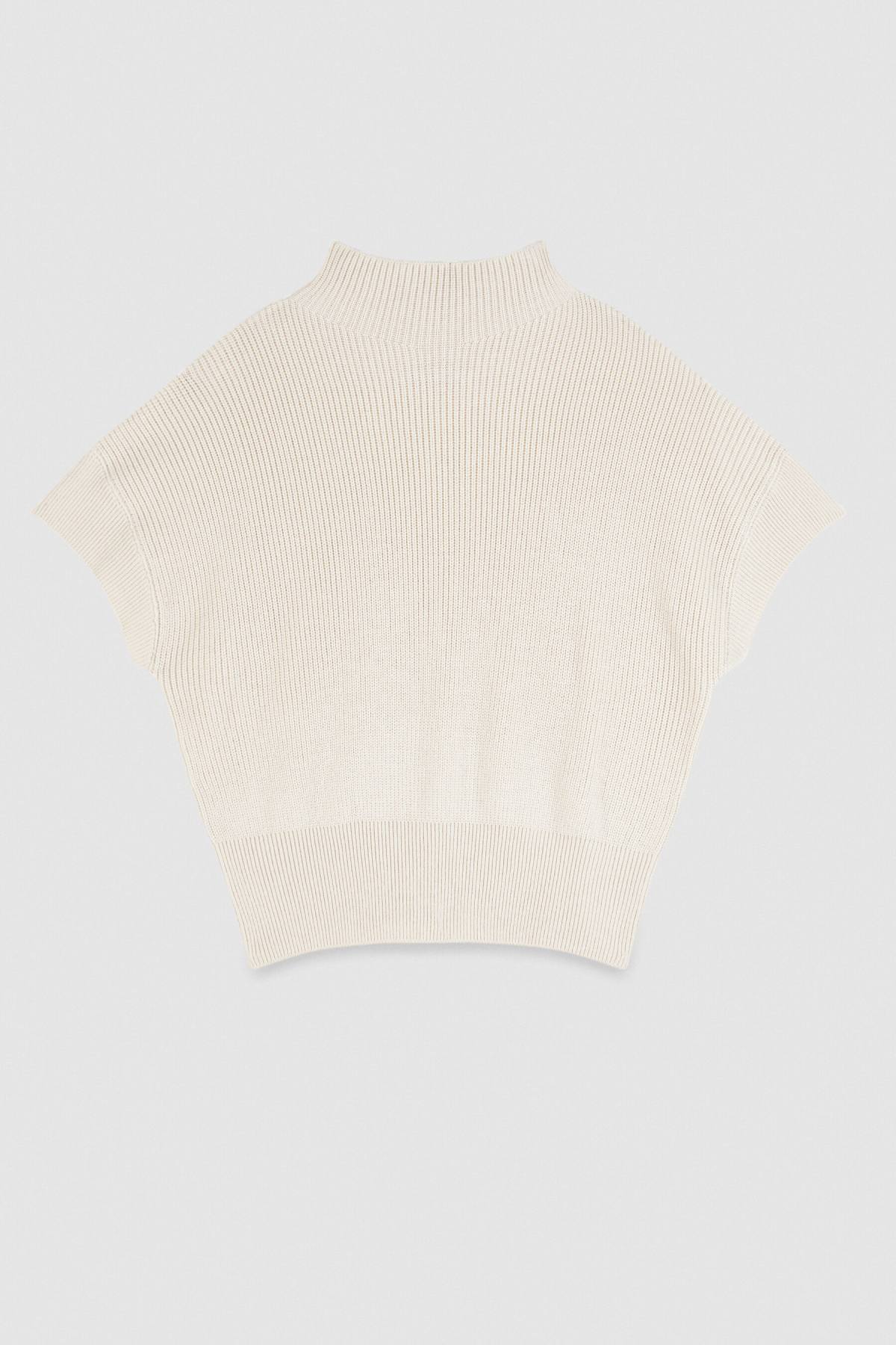 Top Smanicato in Maglia / Avorio - Ideal Moda
