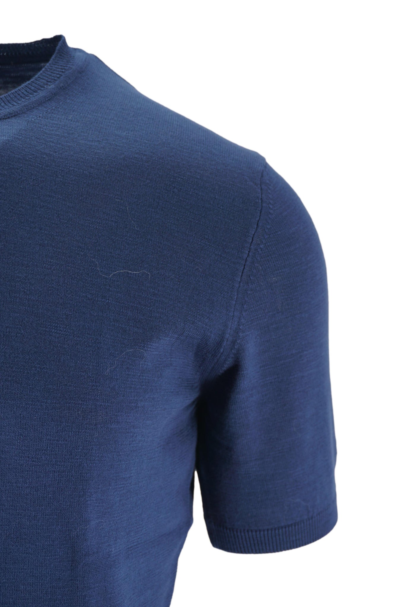 T-Shirt in Cotone Fiammato Finezza 14 / Blu - Ideal Moda