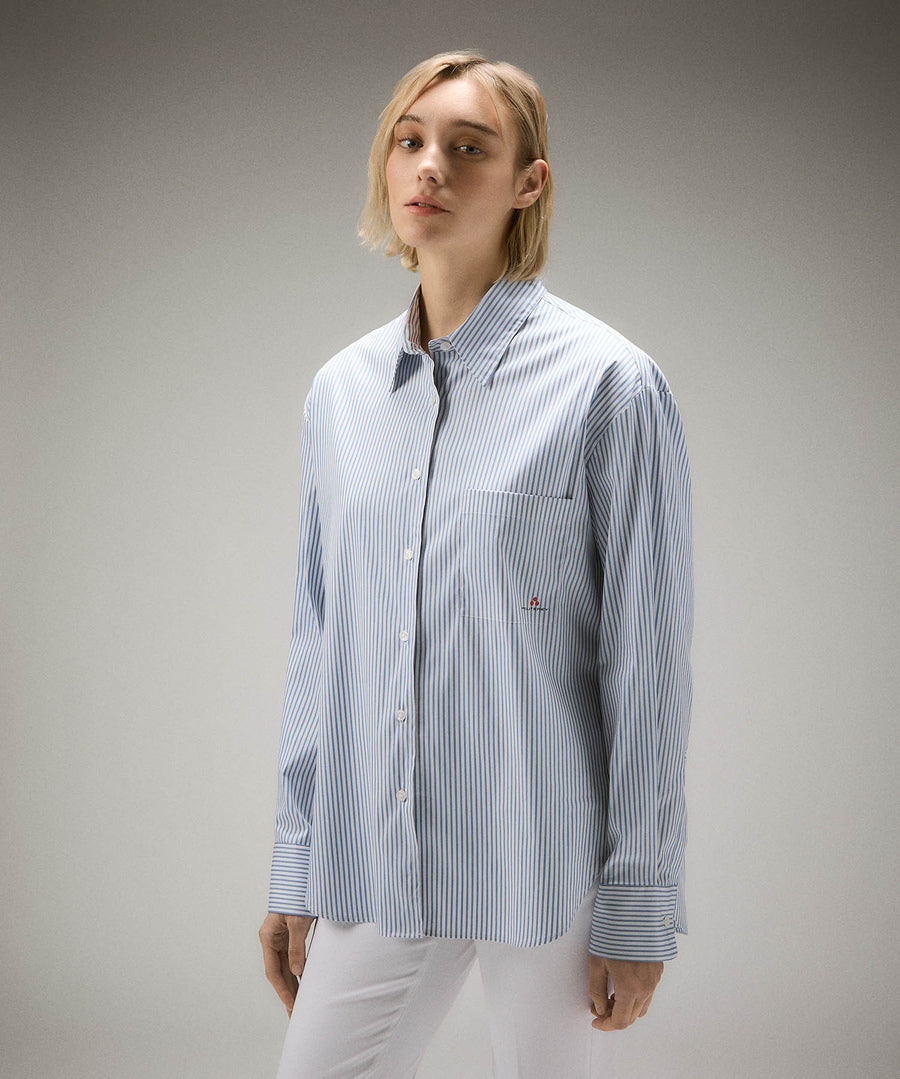 Camicia a Righe / Blu - Ideal Moda
