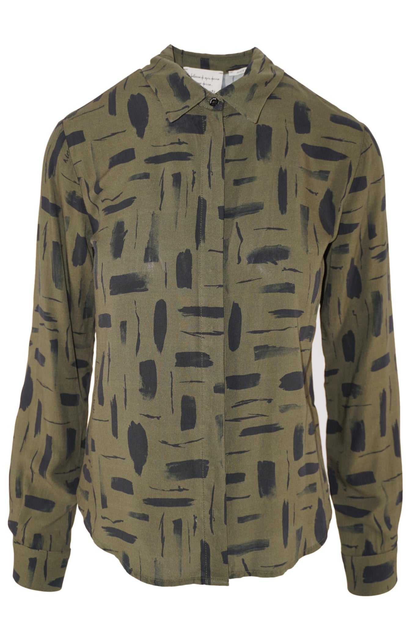 Camicia in Viscosa con Fantasia / Verde - Ideal Moda