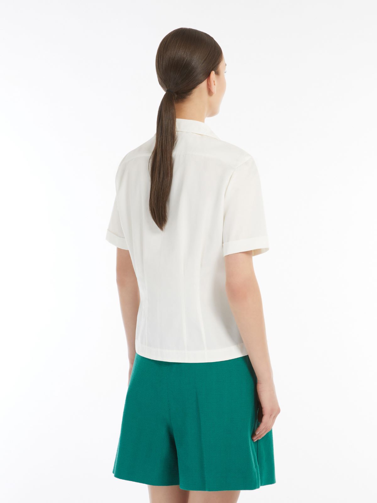 Camicia in Popeline di Cotone / Bianco - Ideal Moda