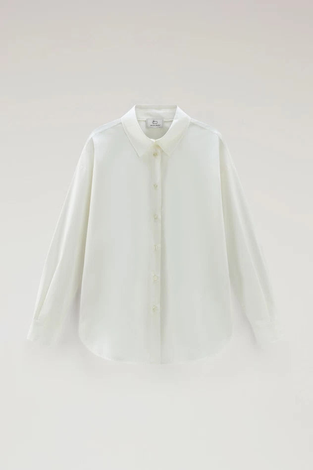Camicia in Popeline di Puro Cotone / Bianco - Ideal Moda