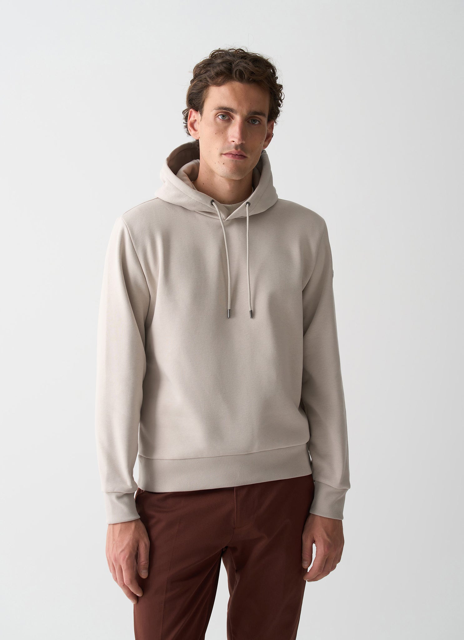 Felpa con Cappuccio in Cotone / Grigio