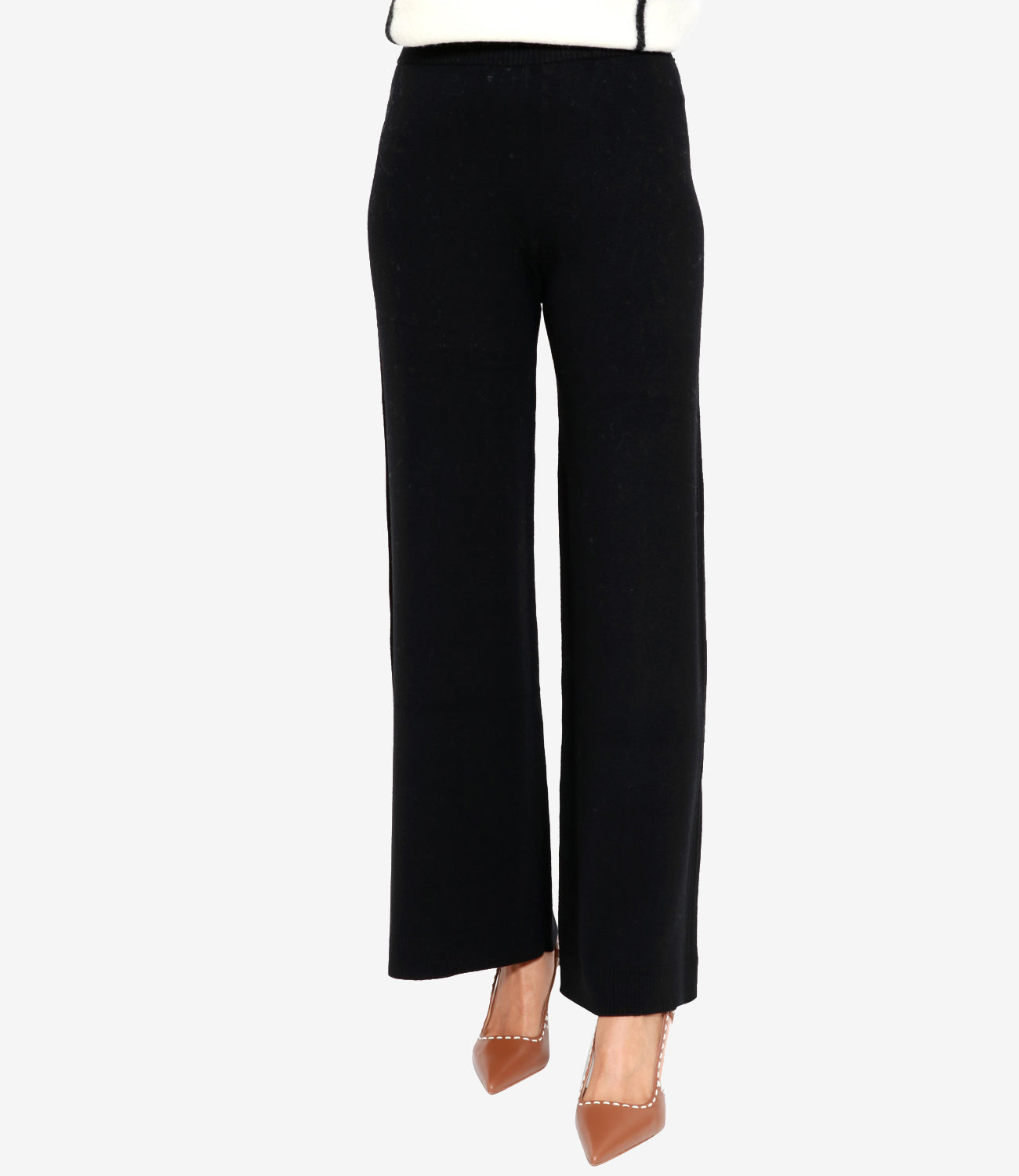 Pantaloni Ampi in Maglia / Nero - Ideal Moda