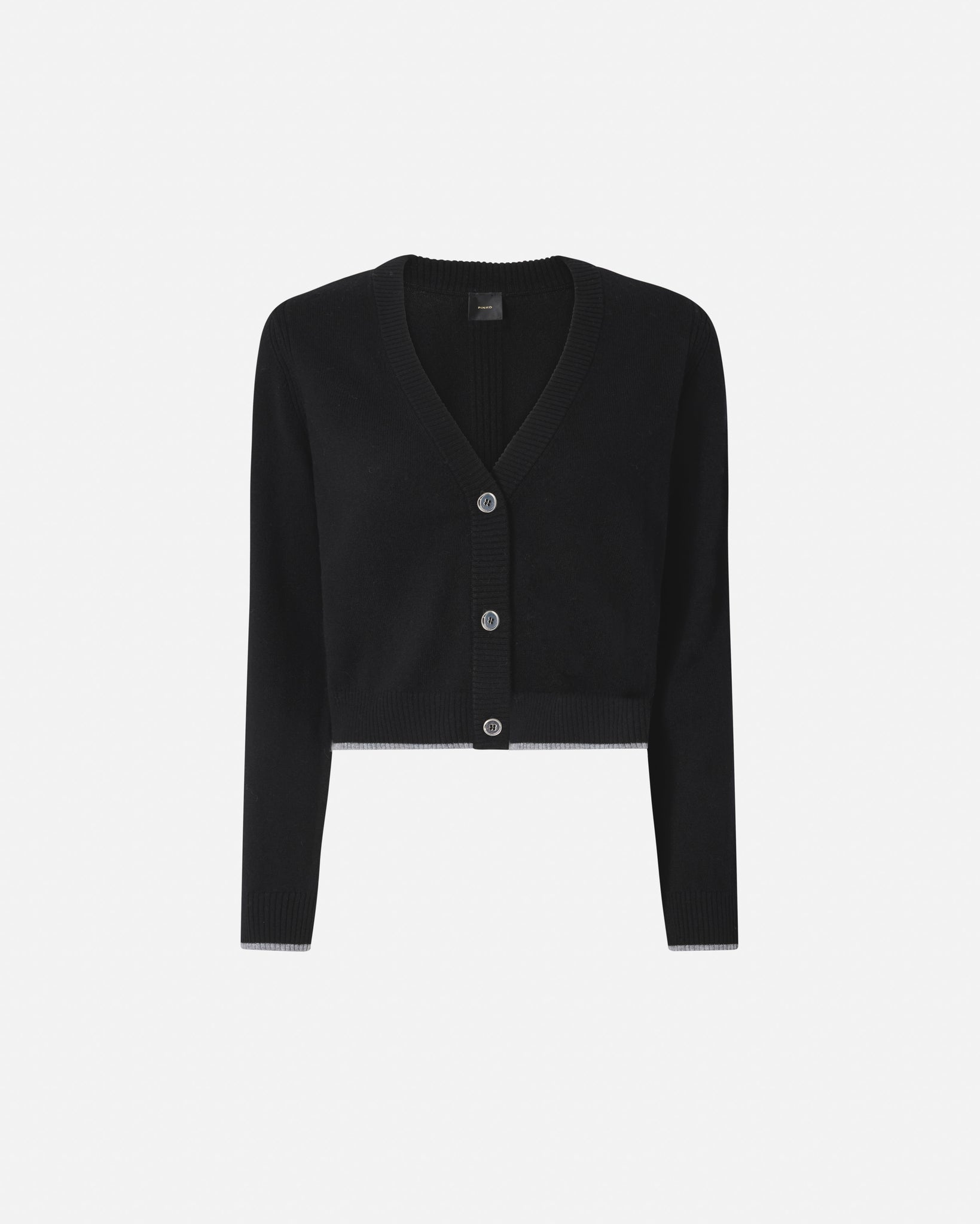Cardigan con Scollo a V / Nero - Ideal Moda