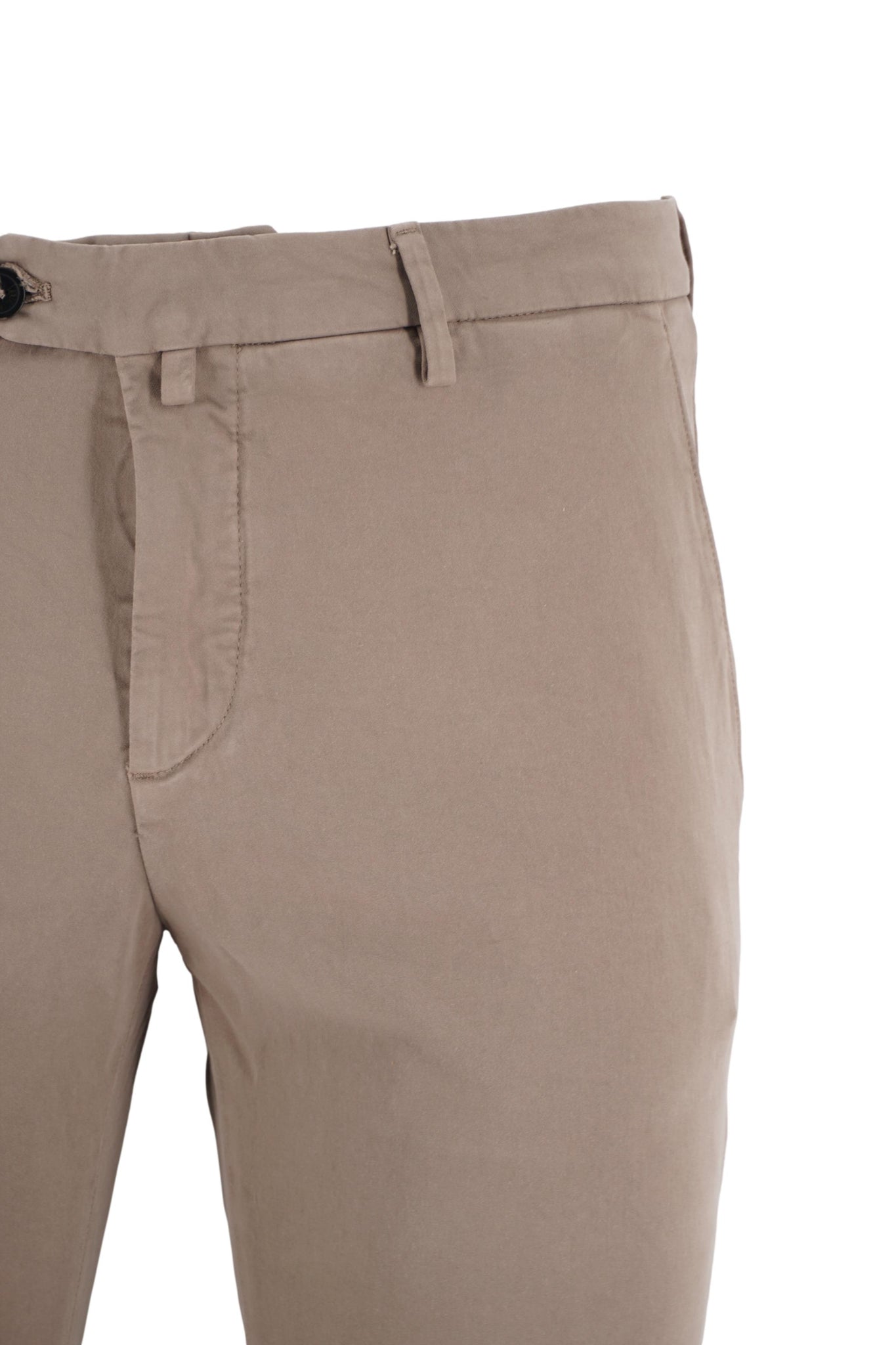 Pantalone Slim Fit in Cotone / Beige - Ideal Moda