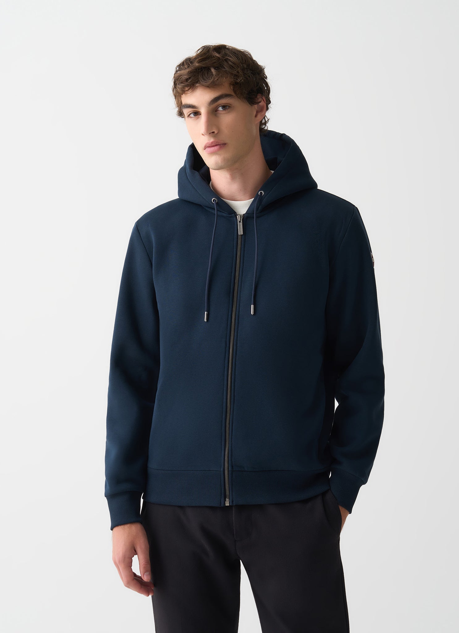 Felpa con Cappuccio e Zip / Blu