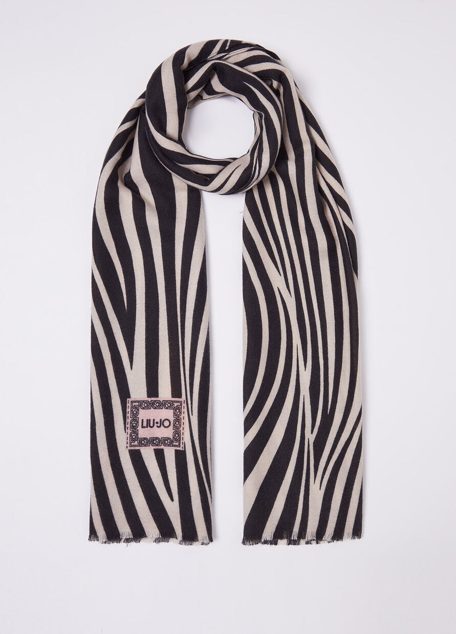 Stola con Fantasia / Nero - Ideal Moda