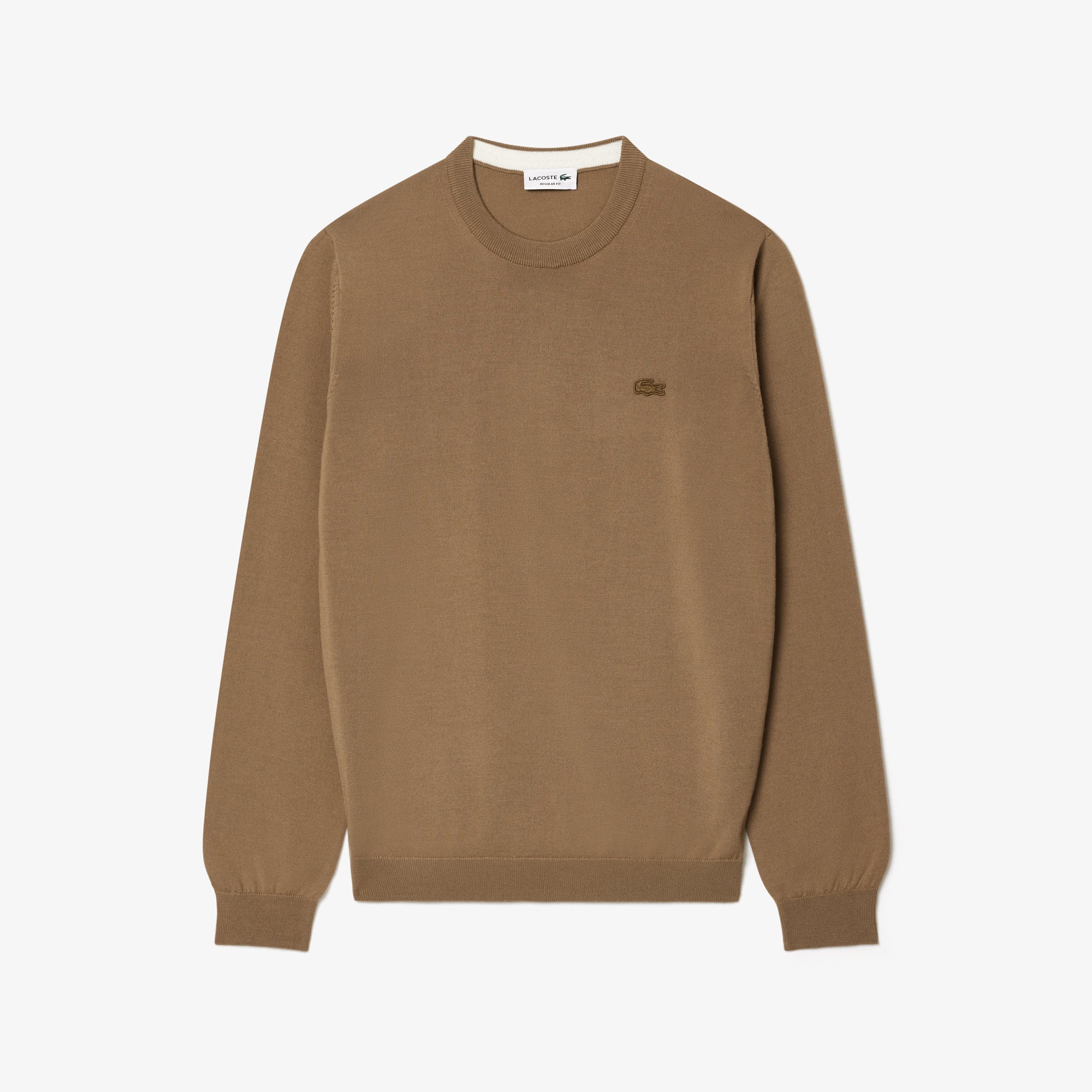 Pullover in Lana Merino con Collo Rotondo / Beige - Ideal Moda
