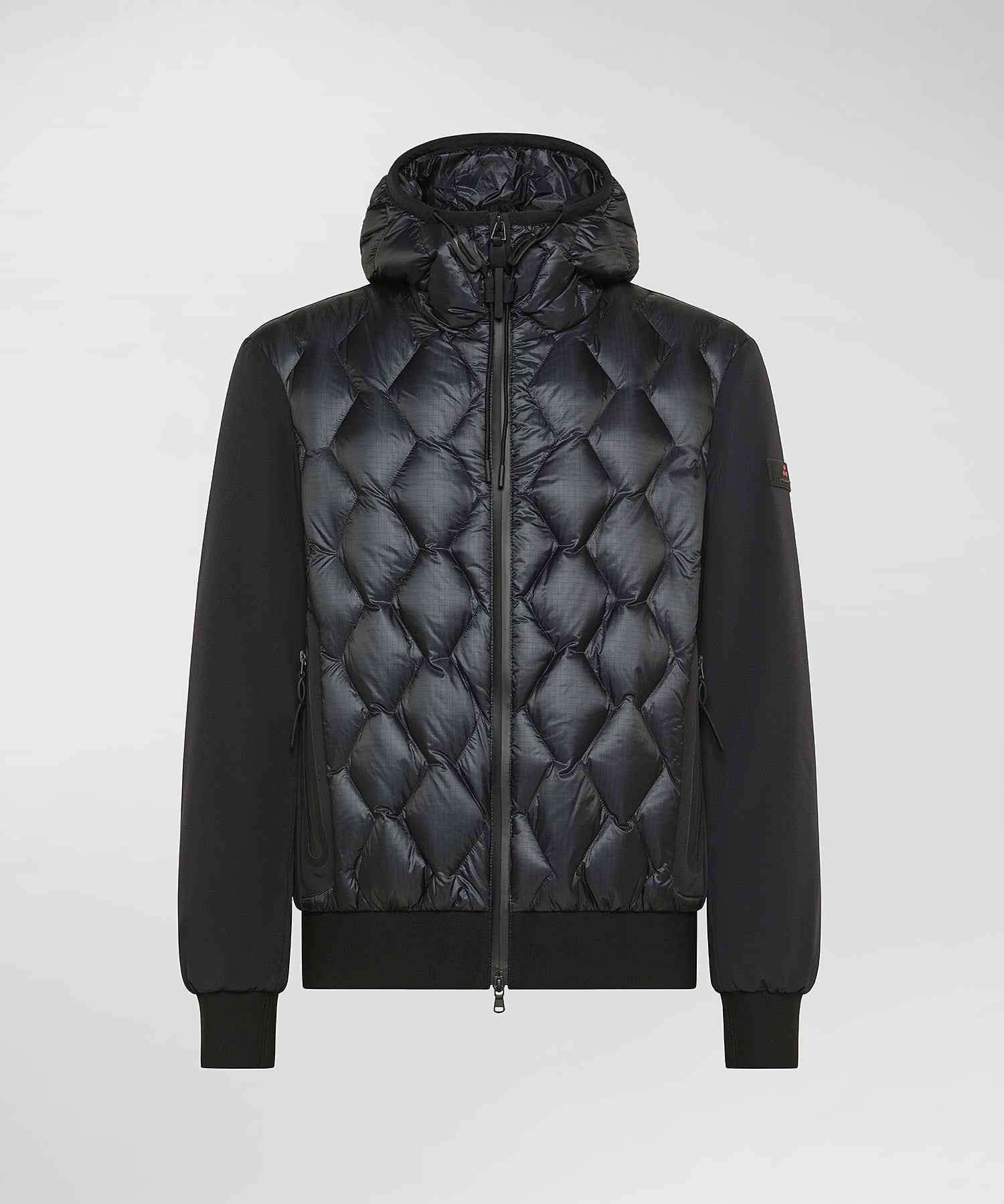 Bomber Bimateriale con Trapuntatura / Blu