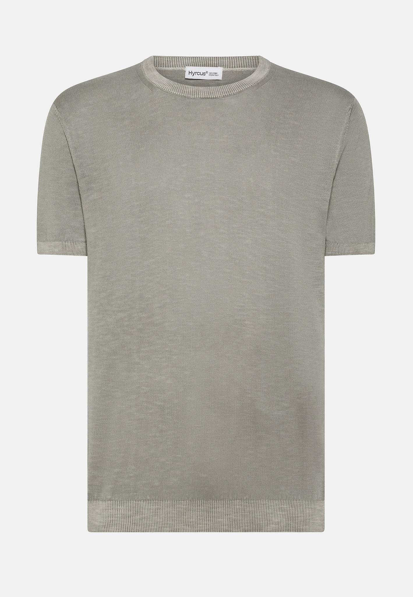T-Shirt in Cotone e Lino / Grigio - Ideal Moda