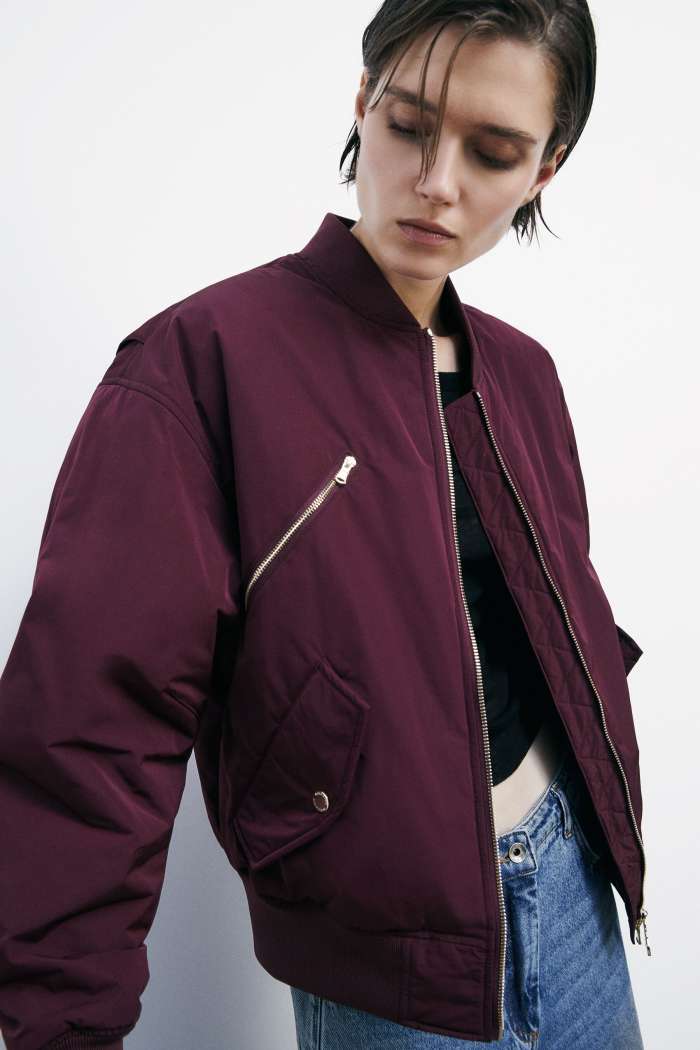 Bomber Over con Maniche / Bordeaux
