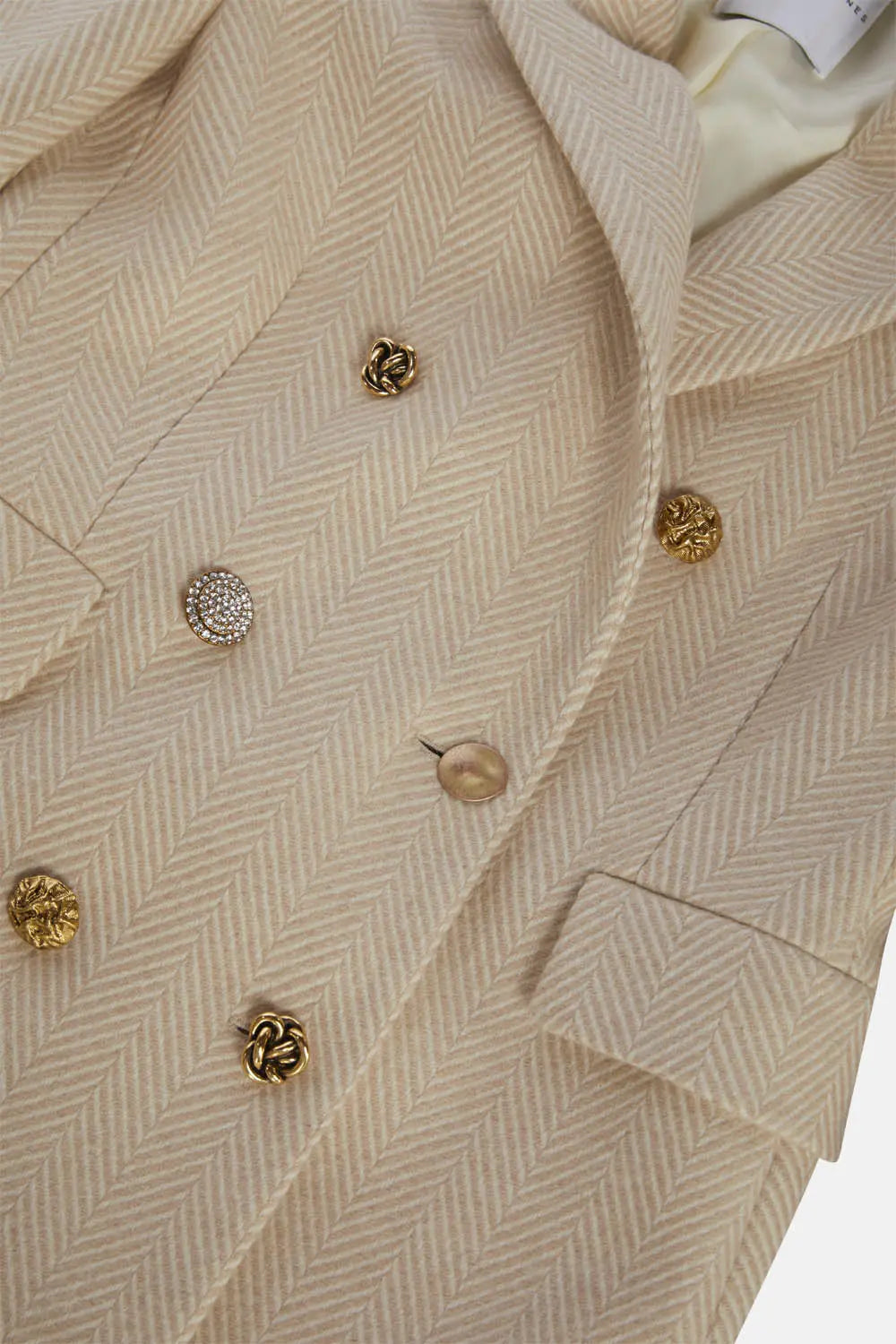 Giacca con Bottoni Gioiello / Beige - Ideal Moda
