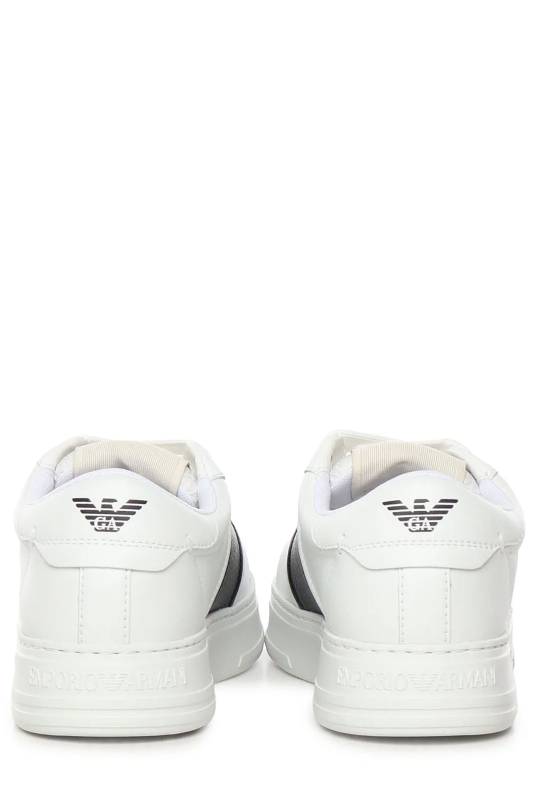 Sneaker in Pelle con Banda Laterale / Bianco - Ideal Moda