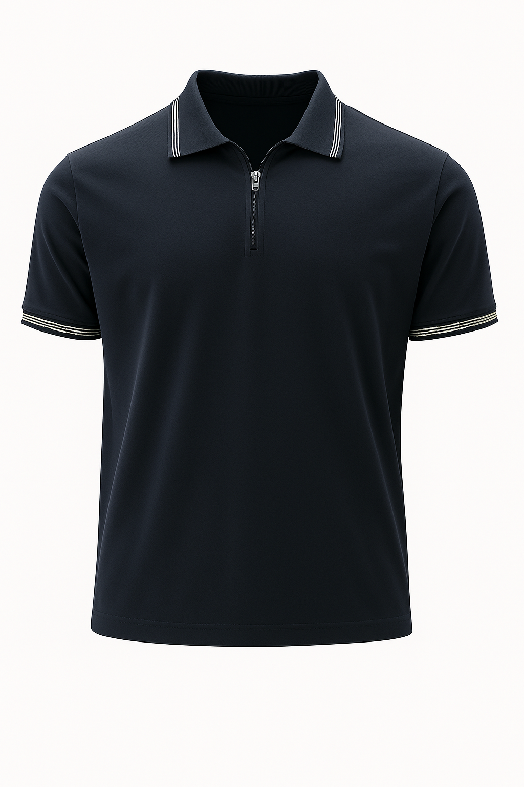 Polo in Cotone con Zip / Blu - Ideal Moda