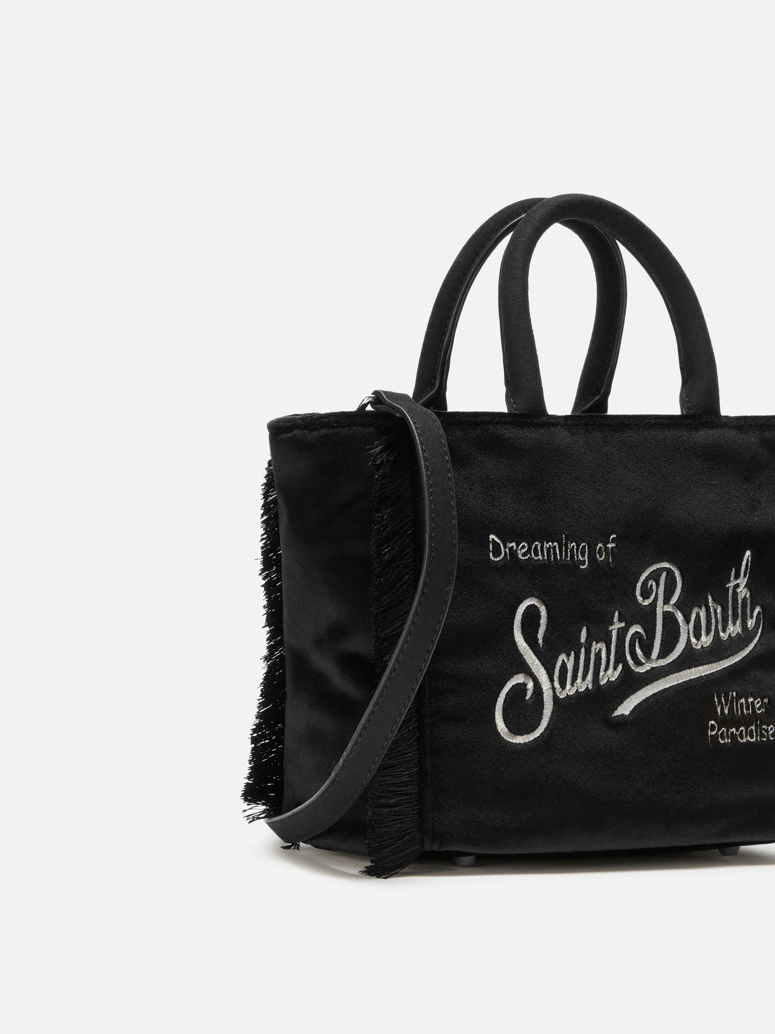 Borsa a Mano Vanity Mini in Velluto / Nero