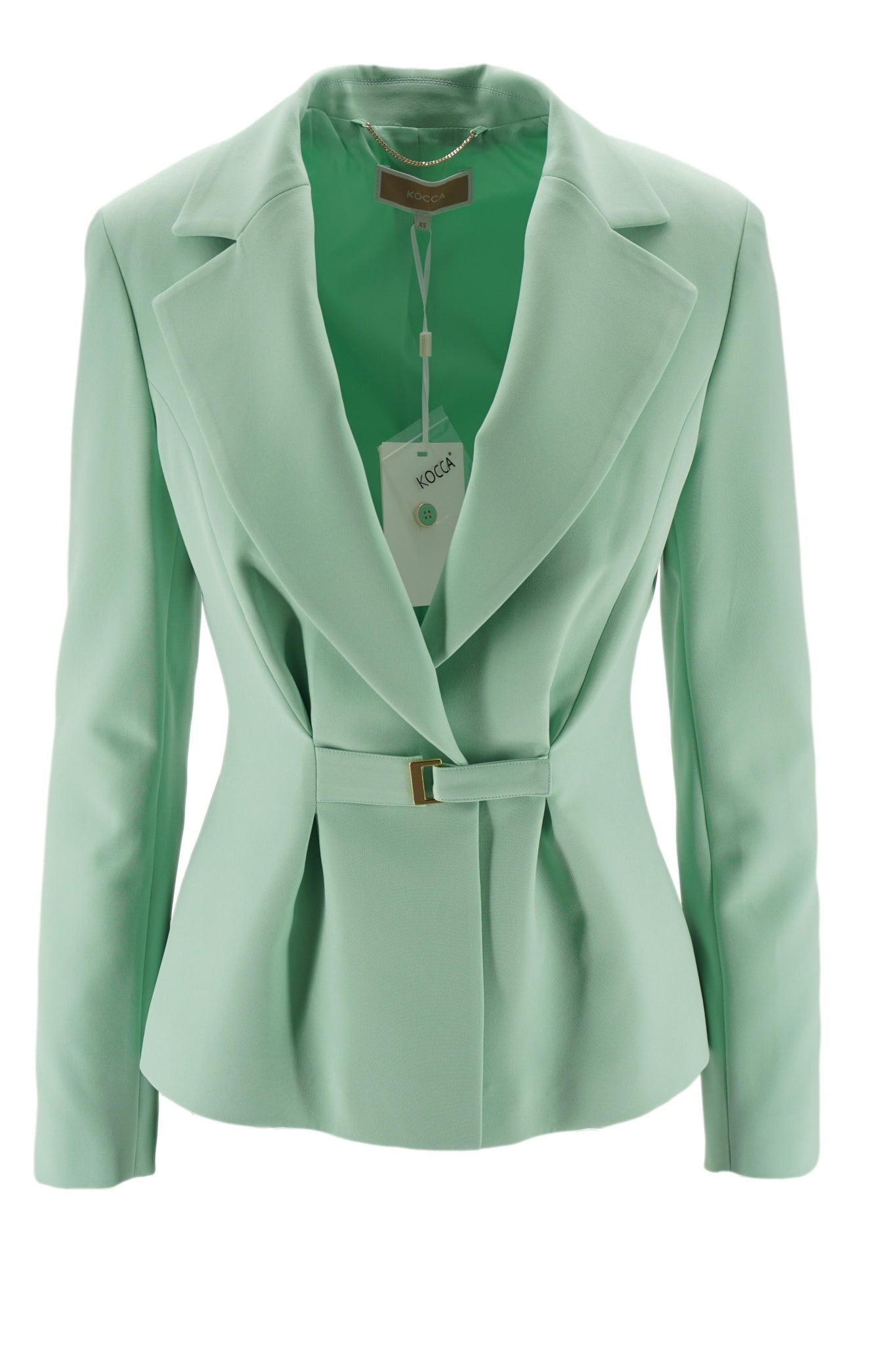 Giacca Elegante con Fibbia in Metallo / Verde - Ideal Moda