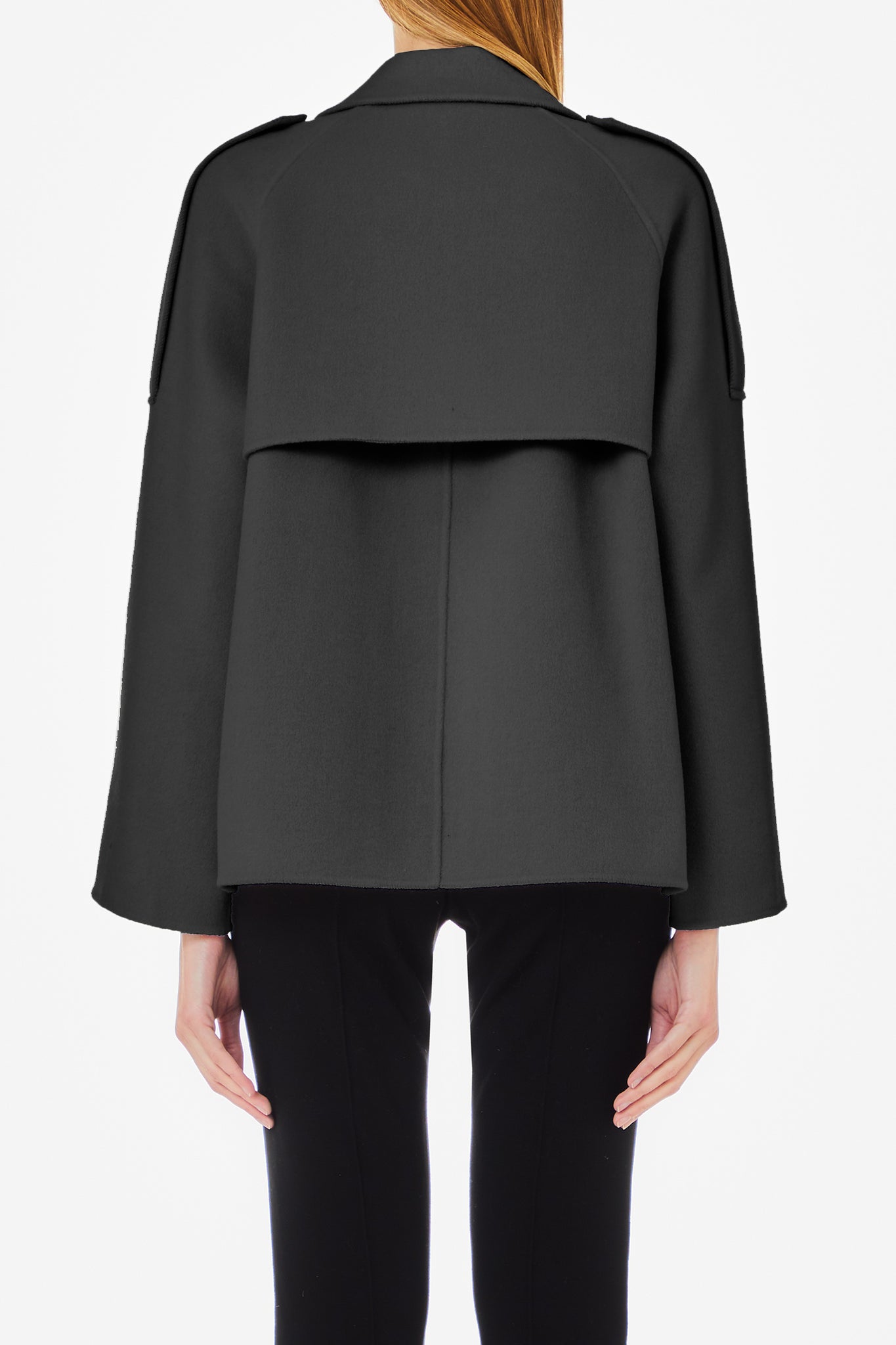 Caban in Misto Lana / Nero - Ideal Moda