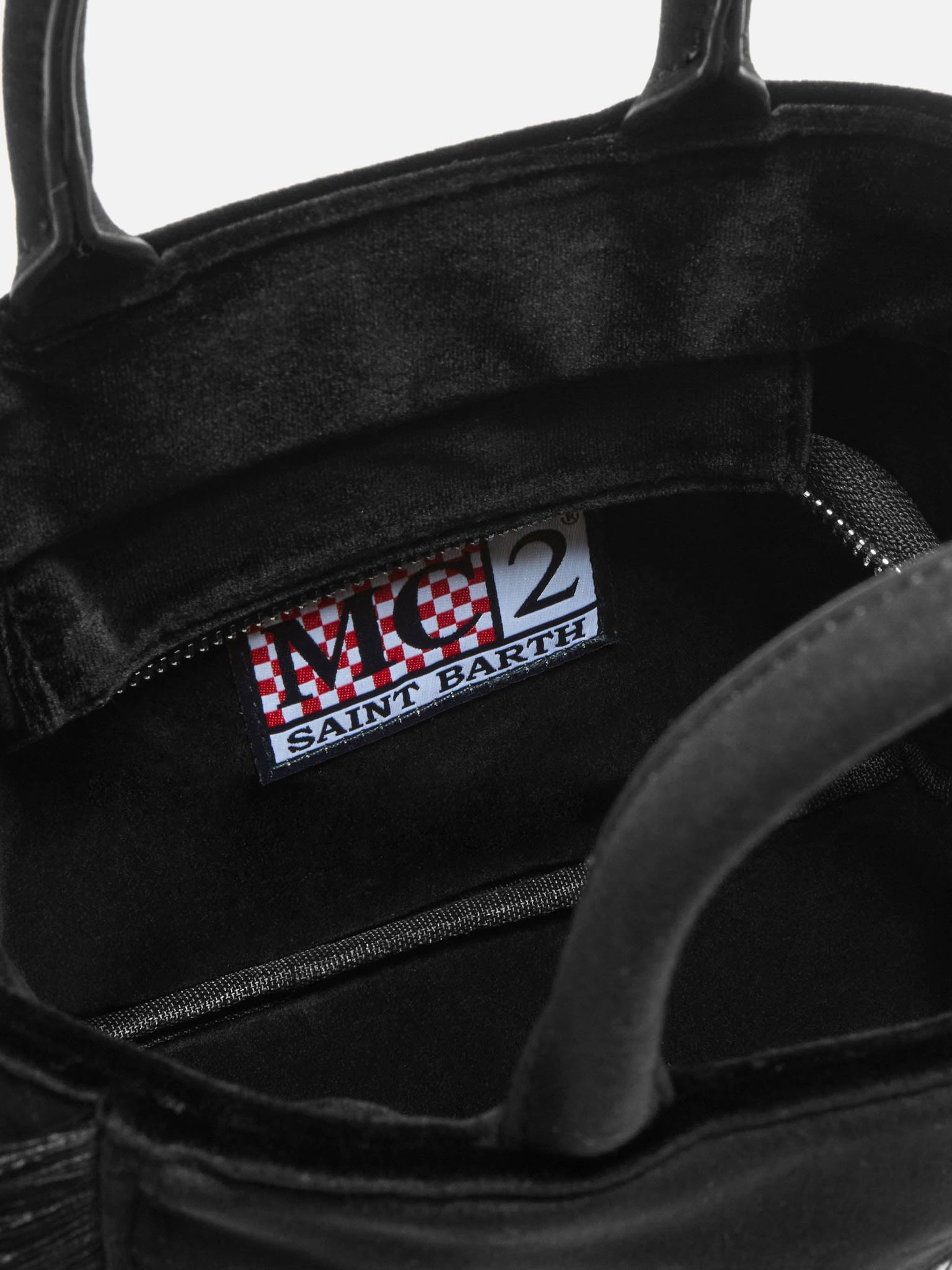 Borsa a Mano Vanity Mini in Velluto / Nero