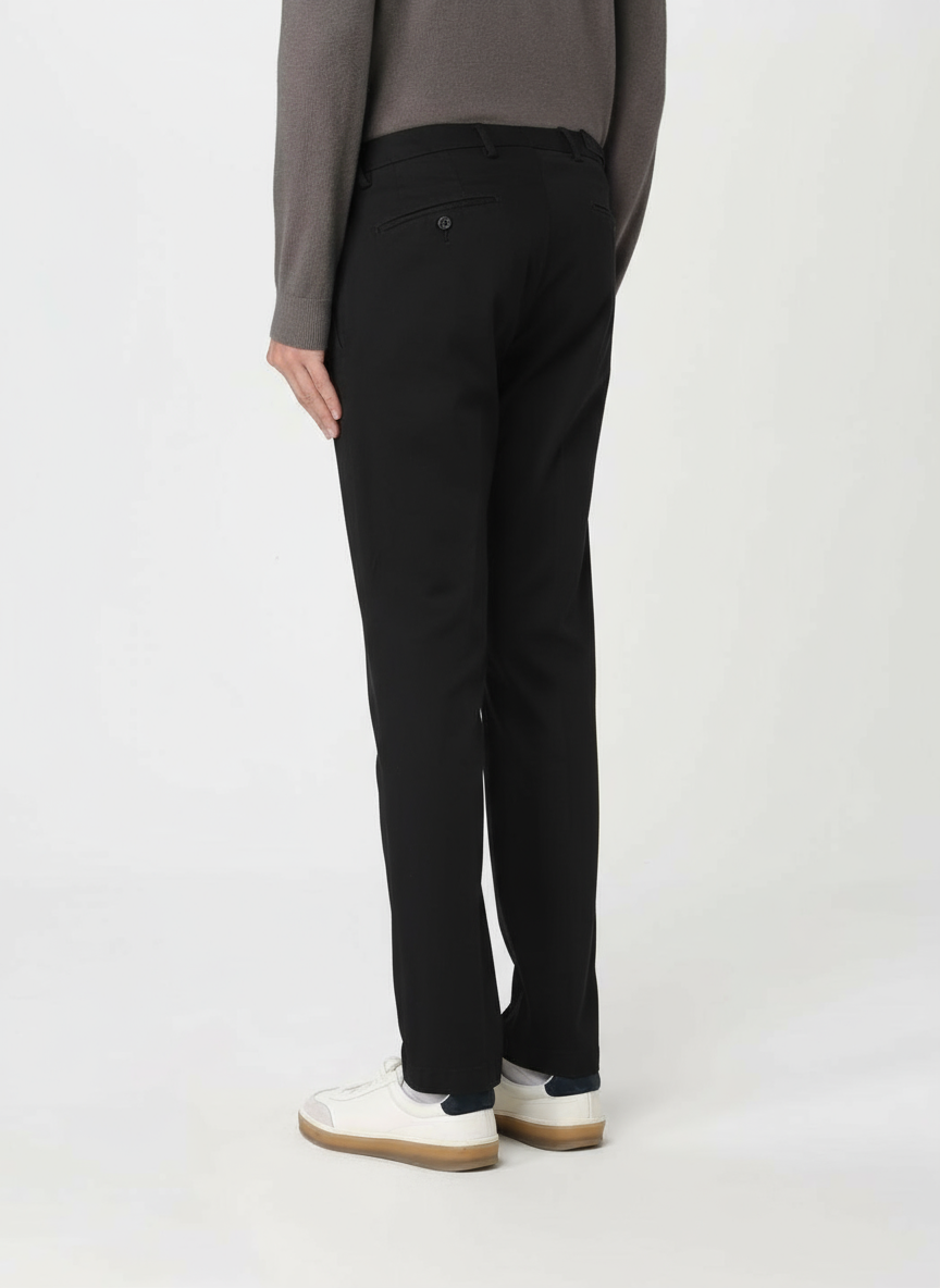 Pantalone in Cotone Slim Fit / Nero - Ideal Moda