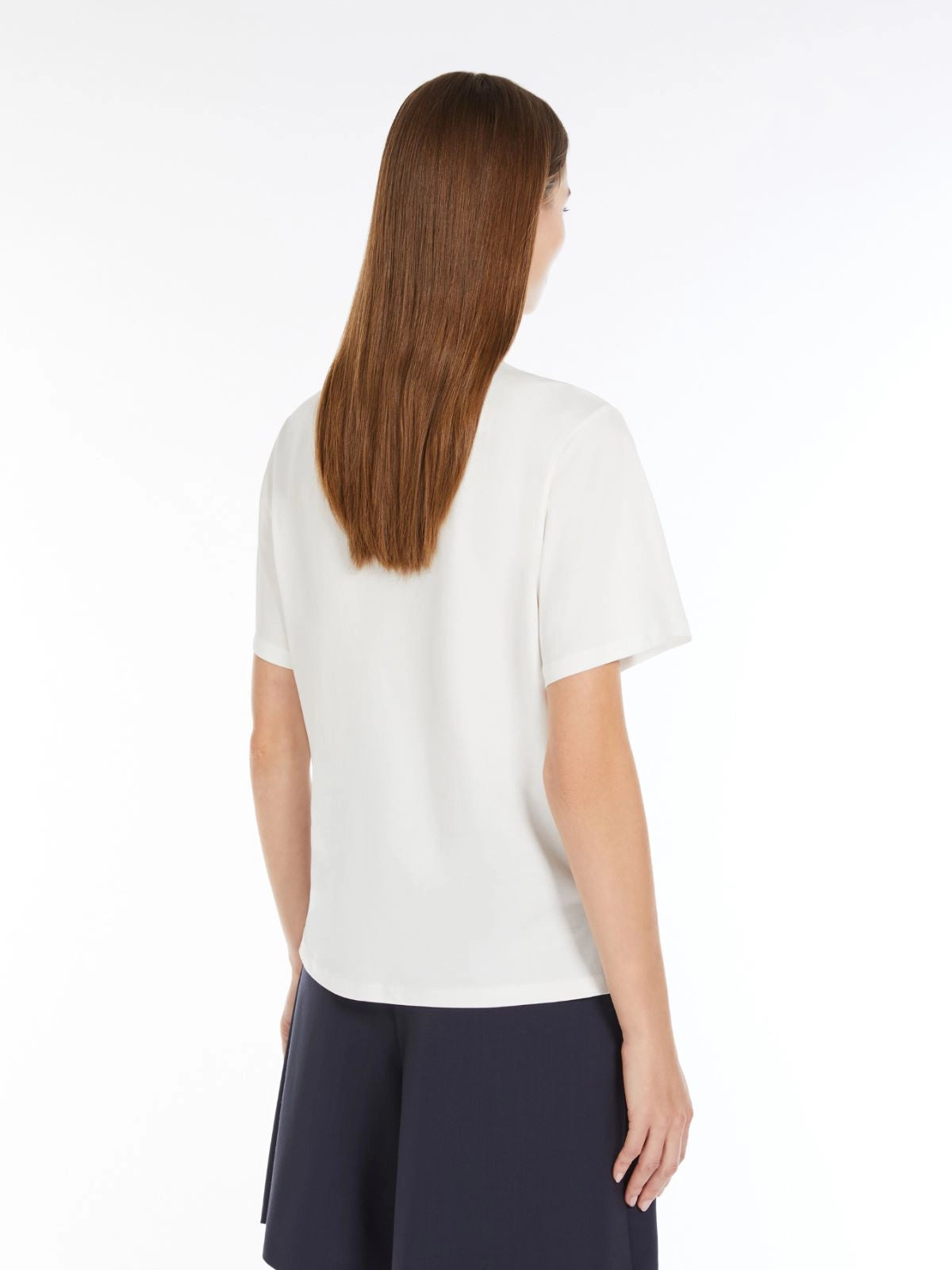 T-Shirt Girocollo in Jersey / Bianco
