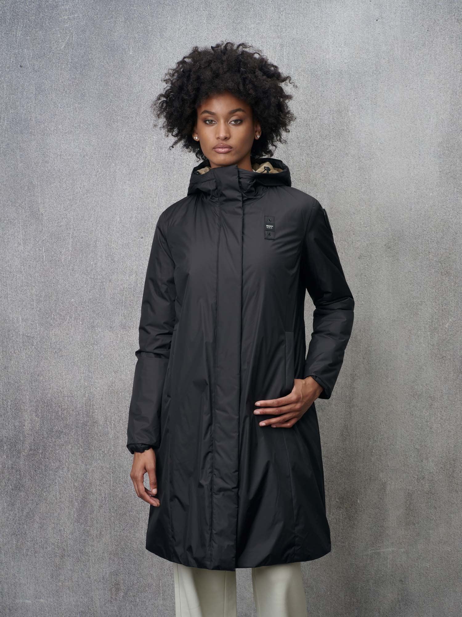 Giubbino Lungo con Interno in Eco Pelliccia Fay / Nero - Ideal Moda